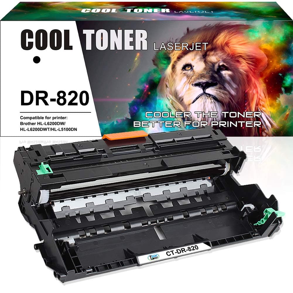 Cool Toner Compatible Drum Unit Replacement for Brother DR820 DR-820 Drum Unit for Brother HL-L6200DW MFC-L5900DW HLL6200DW HL-L6200DWT HL-L5100DN HL-L5200DW MFC L5850DW L6800DW Drum (Black, 1-Pack)
