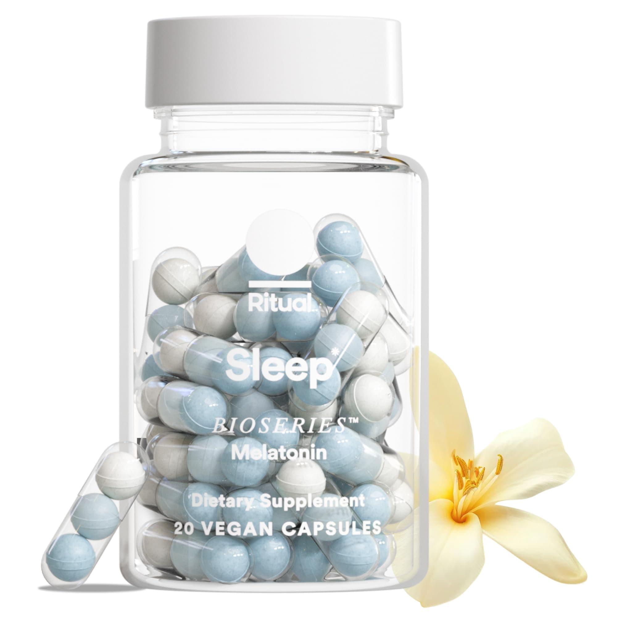 - Sleep Melatonin 5mg - Sleep Aid Supplement - BioSeries Time Released Capsules Designed for All Night* Sleep Support for Adults - Vegan - Drug-Free - Vanilla - 20 Capsules - 20 Servings