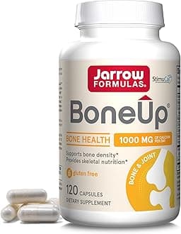 Jarrow Formulas BoneUp - 120 Capsules - 60 Servings - For Bone Support & Skeletal Nutrition - Includes Naturally Derived Vitamin D3, K2 (as MK-7) & 1000 mg Calcium - Gluten Free - Non-GMO