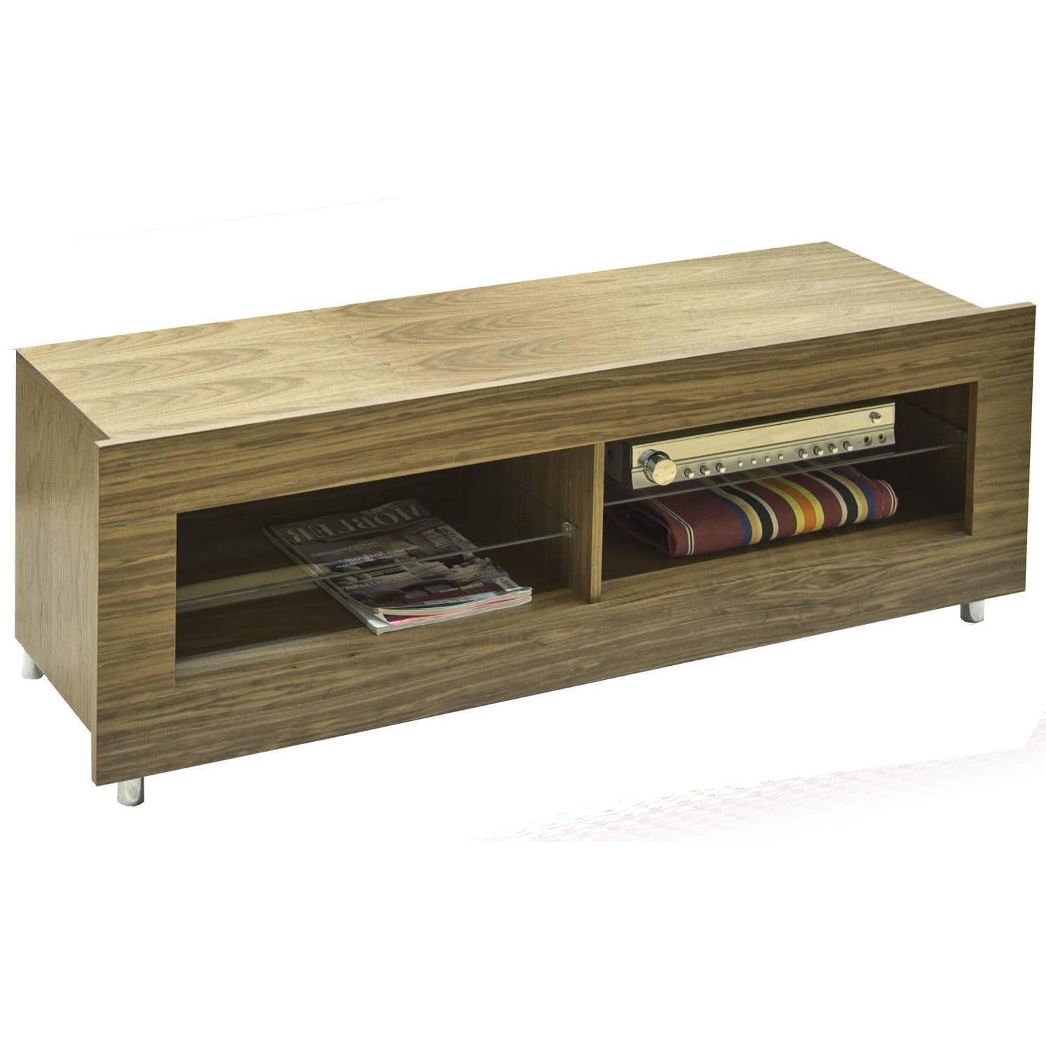 RGE Designs Multi Media TV Storage and Display Unit, 120 x 40 x 53 cm, Walnut