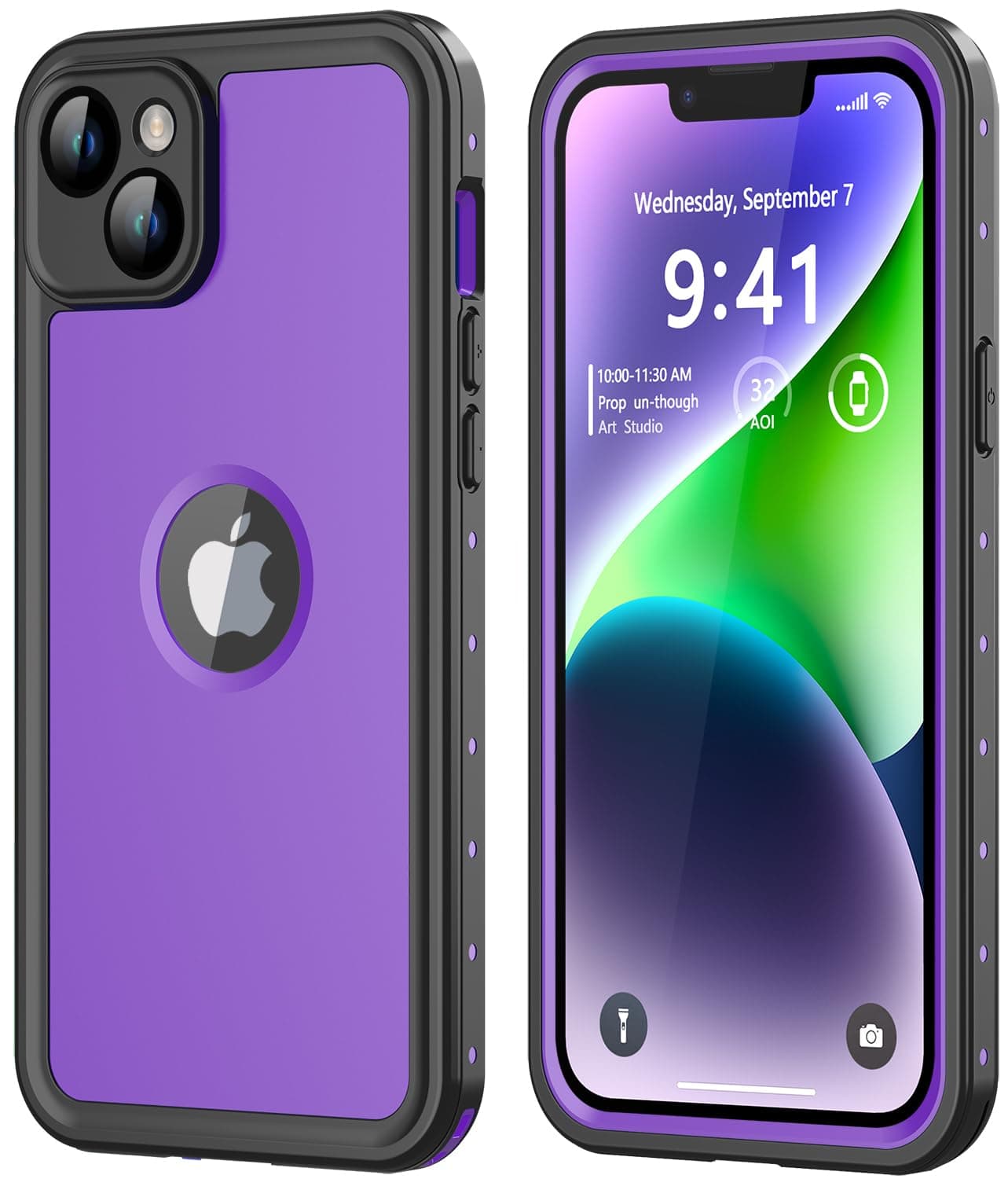 Protebox for iPhone 14 Waterproof Case with Built-in Screen Protector, Shockproof Dustproof Full Body Protective IP68 Waterproof Phone Case for iPhone 14 6.1 inch (Purple)