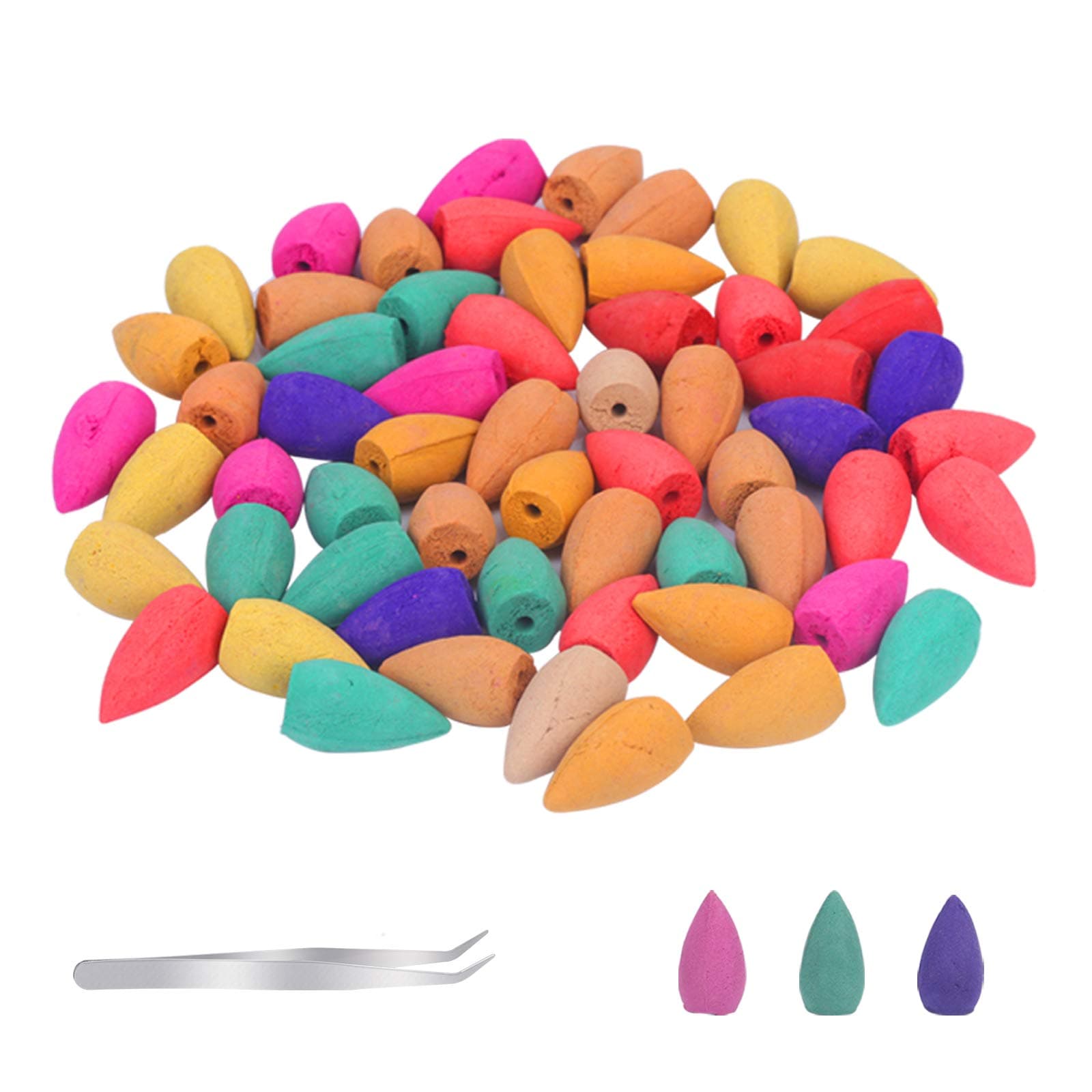 200 Pcs Backflow Incense Cones,Incense Sticks Aromatherapy Burner Cones with 10 Mixed Lavender Rose Sandalwood Green Tea Natural Scents for Home Office Kitchen Bedroom Yoga Room