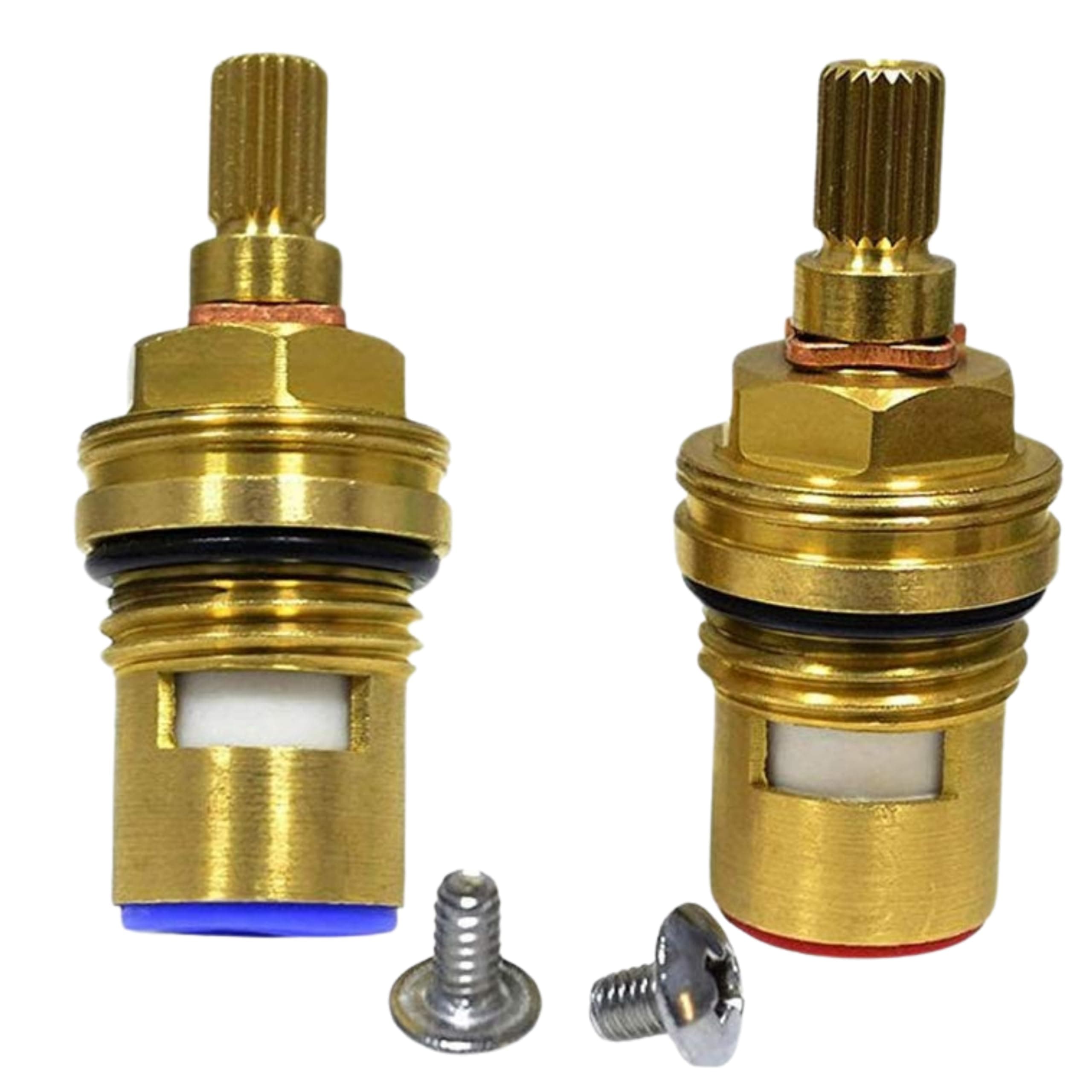 Replacement Brass Ceramic Disc Tap Insert Gland Cartridge Quarter Turn BSP 1/2" x 20 Teeth x 53mm