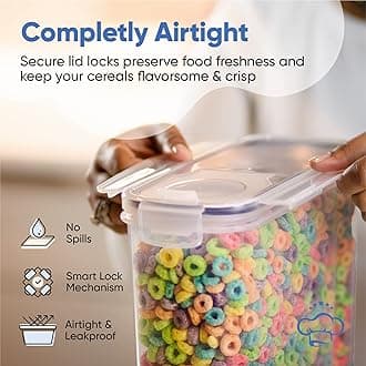 Chef's Path Storage Box Set - Lunch Box, 8 Labels, Set of Spoons and Marker, Flour Box - BPA-Free Plastic Box (4L) - (4)
