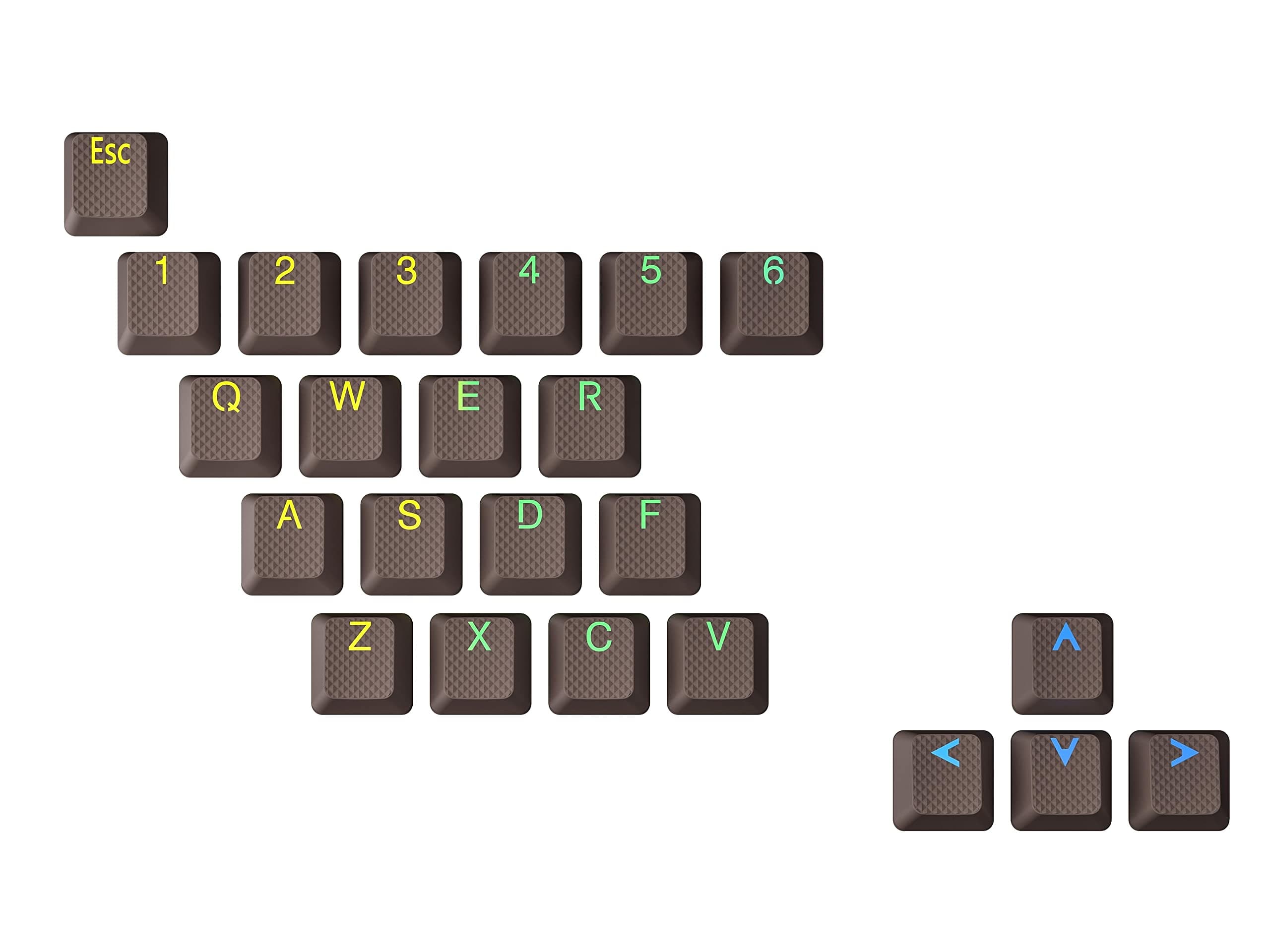 Ranked Rubber Keycap Set | Double Shot Translucent | OEM Profile for Mechanical Gaming Keyboard (Coffee Quartz, 23 Keys)