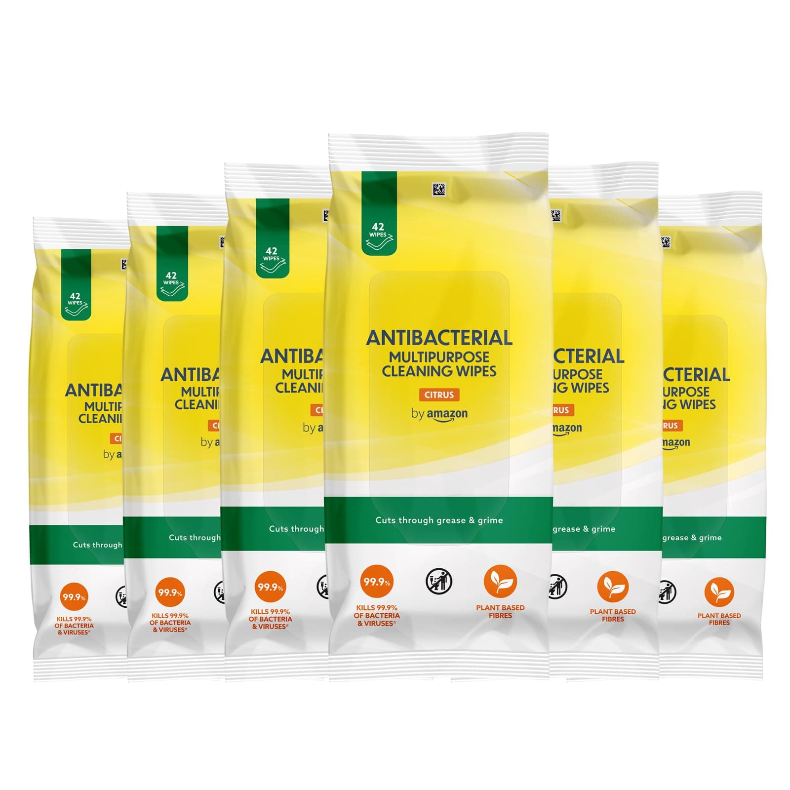 Multipurpose Cleaning Wipes Citrus, 252 wipes 42 count (Pack of 6)