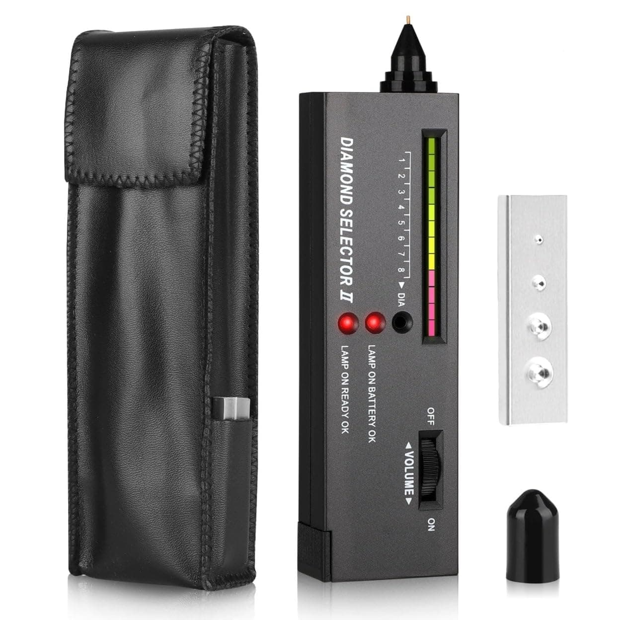 Diamond Tester, High Accuracy Diamond Tester Pen with LED Indicator Light and Sound Prompt, Portable Electronic Diamond Testers Professional for Novice and Expert, Diamond/Sapphire/Ruby/Crystal