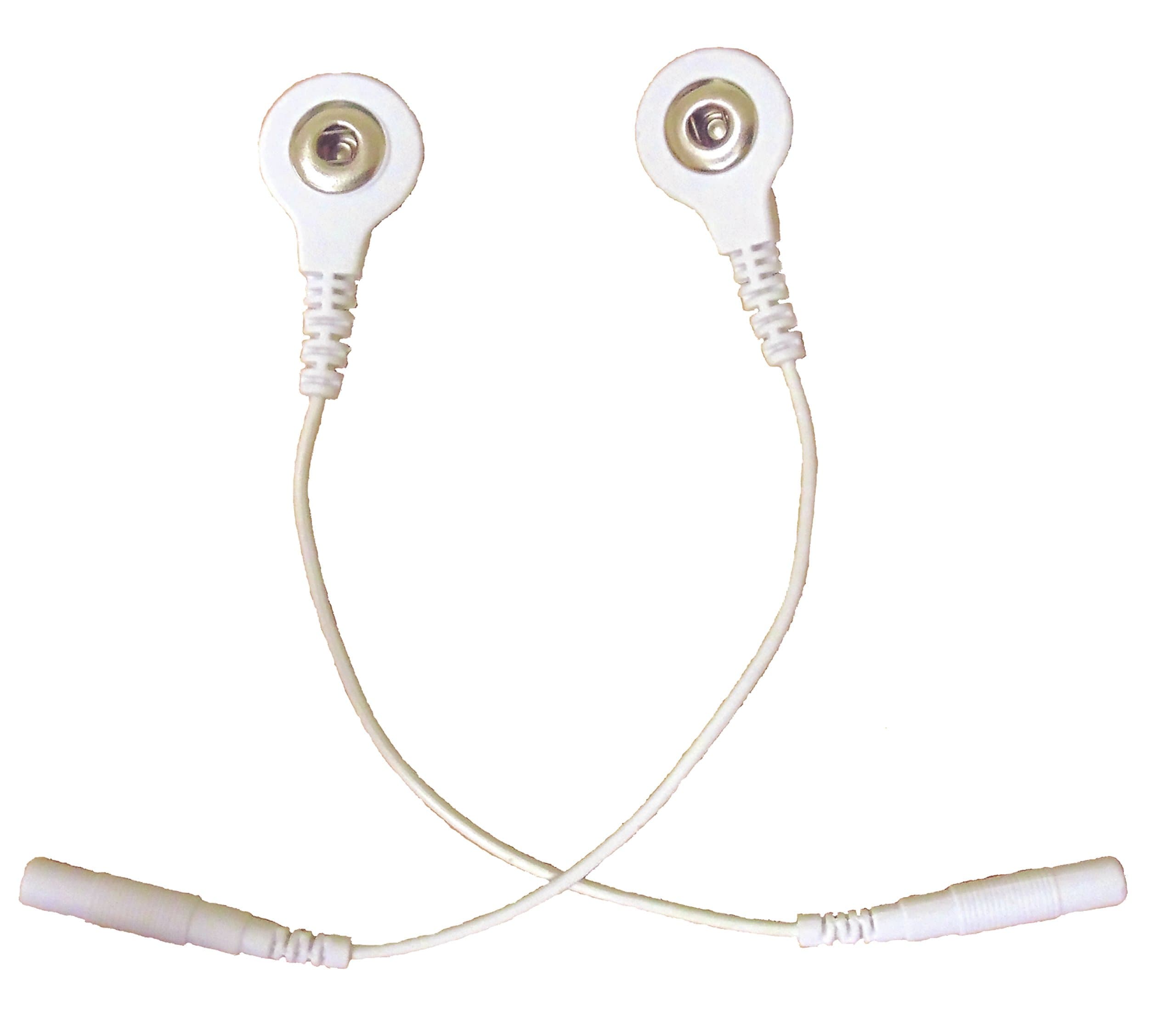 TENS Machine Stud Lead Adapters – 1 Pair | 2mm Pin to 3.5mm Snap Connector | Compatible with Most TENS/EMS Units | Easy-to-Use Lead Wire Converters