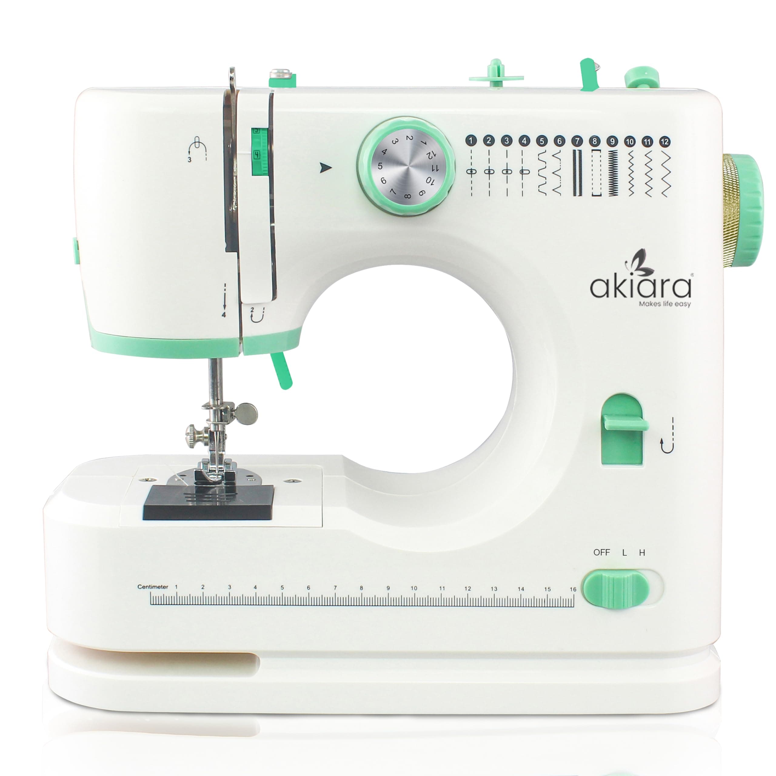 Akiara Sewing Machine Electric with 12 Stitch Patterns | Stitching Machine for Home Tailoring | Silai Machine for Home Use | Portable Mini Tailor Machine with Zig Zag & Pico Stitch