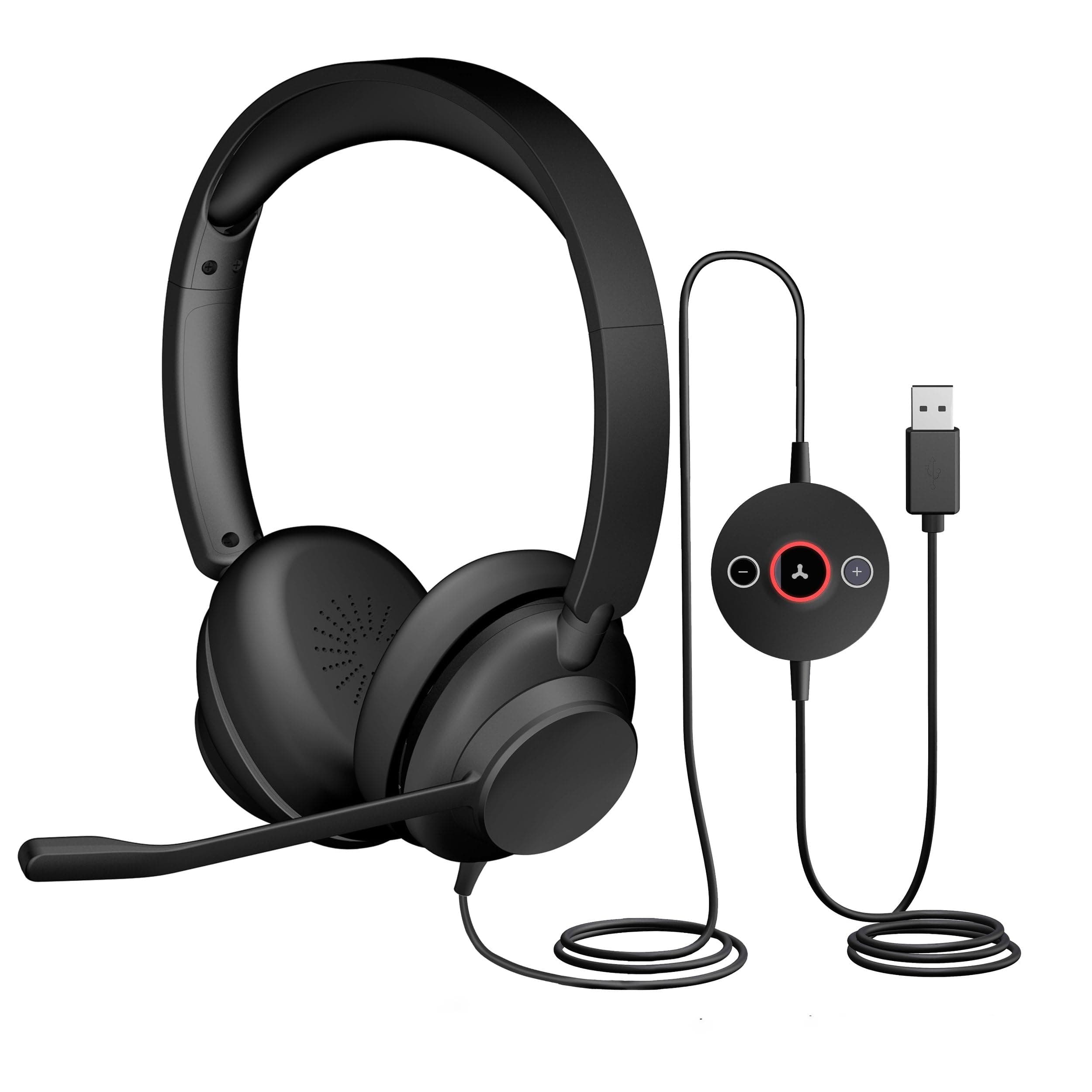 Cyber Acoustics CA Essential ANC & ENC USB Headset (HS-1500USB) – Professional USB Headset with Advanced Noise-Cancelation Technology, in-line Controls, Comfortable
