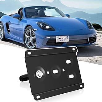 Front License Plate Bracket Compatible with Porsche Cayenne (Base, S, GTS) 2019-2023, Porsche Cayenne GTS 2019-2023 No Drill Tow Hook License Plate Holder, Car Tag Frame, Bumper Relocator Adapter Kit
