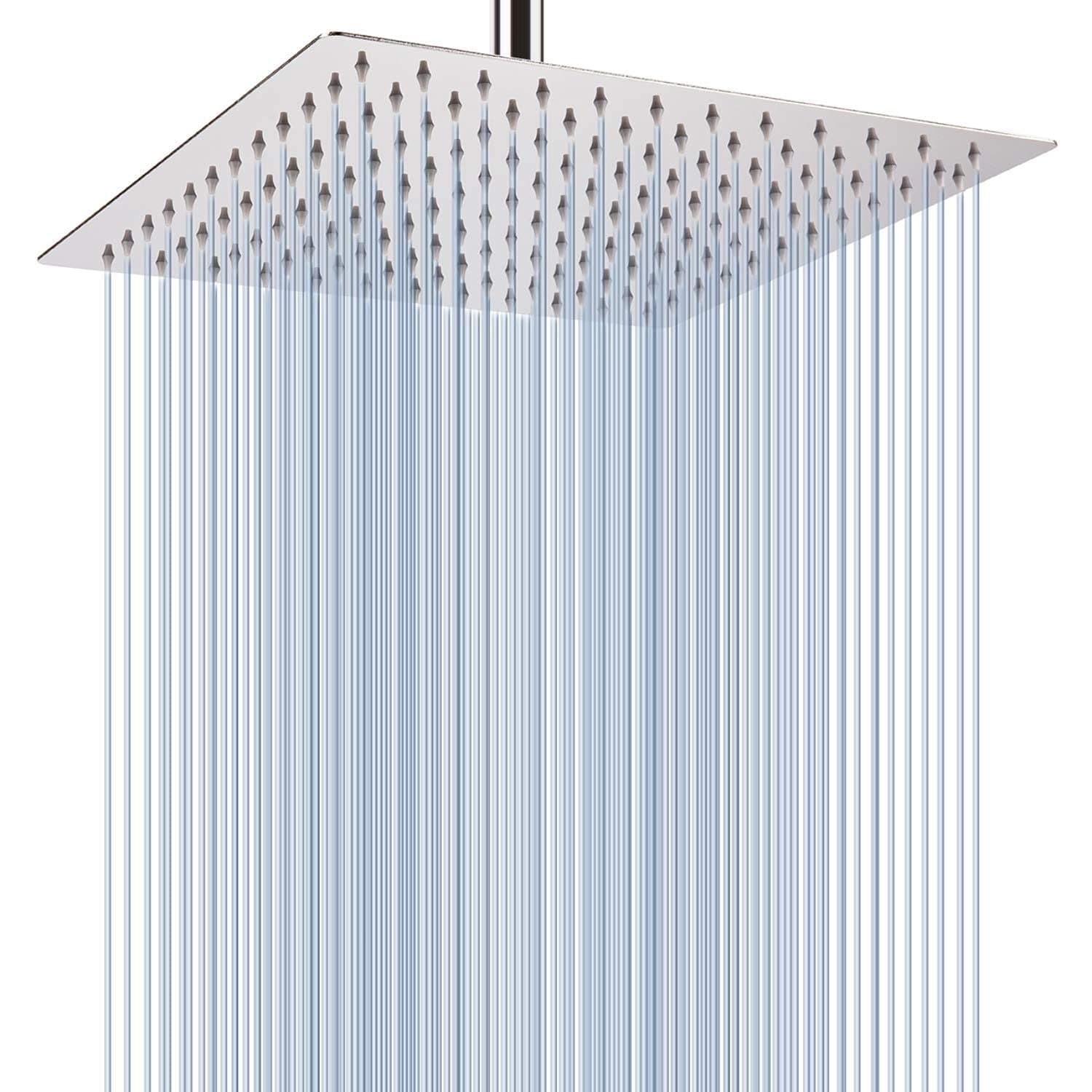 Voolan Rain Shower Head - Voolan 12 Inches Large Rainfall Shower Head Made of 304 Stainless Steel - Perfect Replacement For Your Bathroom Showerhead (12" Chrome)
