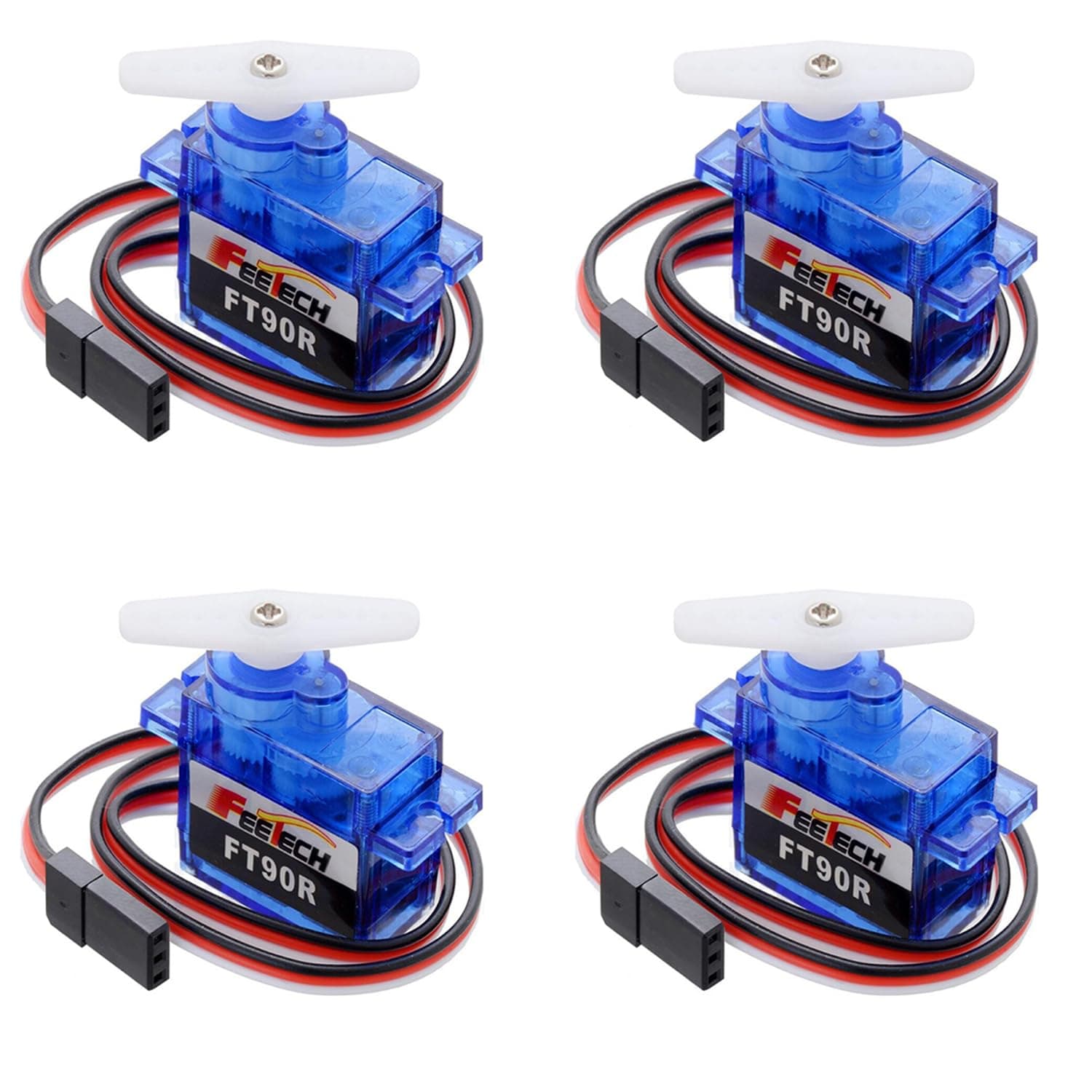 4pcs FT90R Digital Micro Servo (1.5kg/cm) - Small 360 Degree Continuous Rotation Servo Lightweight Servo 9g for Arduino RC Robot Car Helicopter Boat