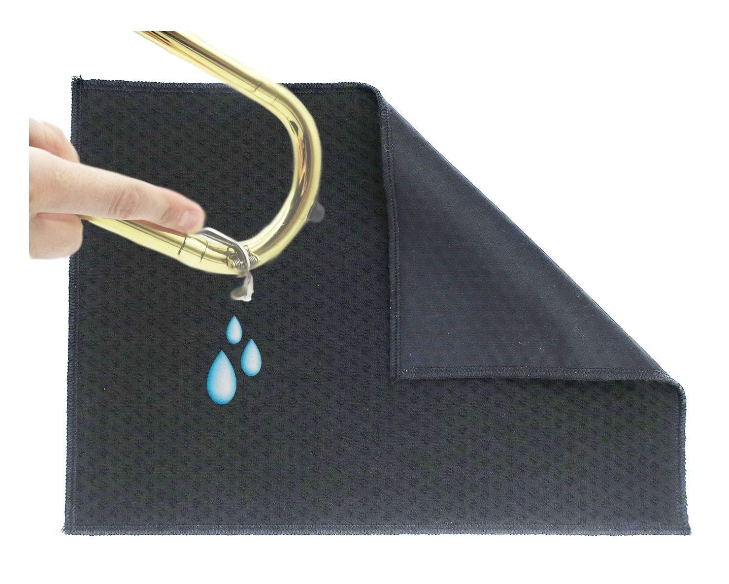 The Original Spit Catcher by Brasstache - For Brass/Wind Instruments, Ultra-Absorbent and Leakproof, Multi-layered Cloth Pad to Empty Your Spit, Self-Packing…… (Single)