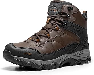 NORTIV 8 Men's Waterproof Hiking Boots Outdoor Trekking Lightweight Mountaineering Leather Shoes