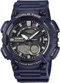 Casio Men's Watch - AEQ-110W-2AVDF Black Dial, Blue Band