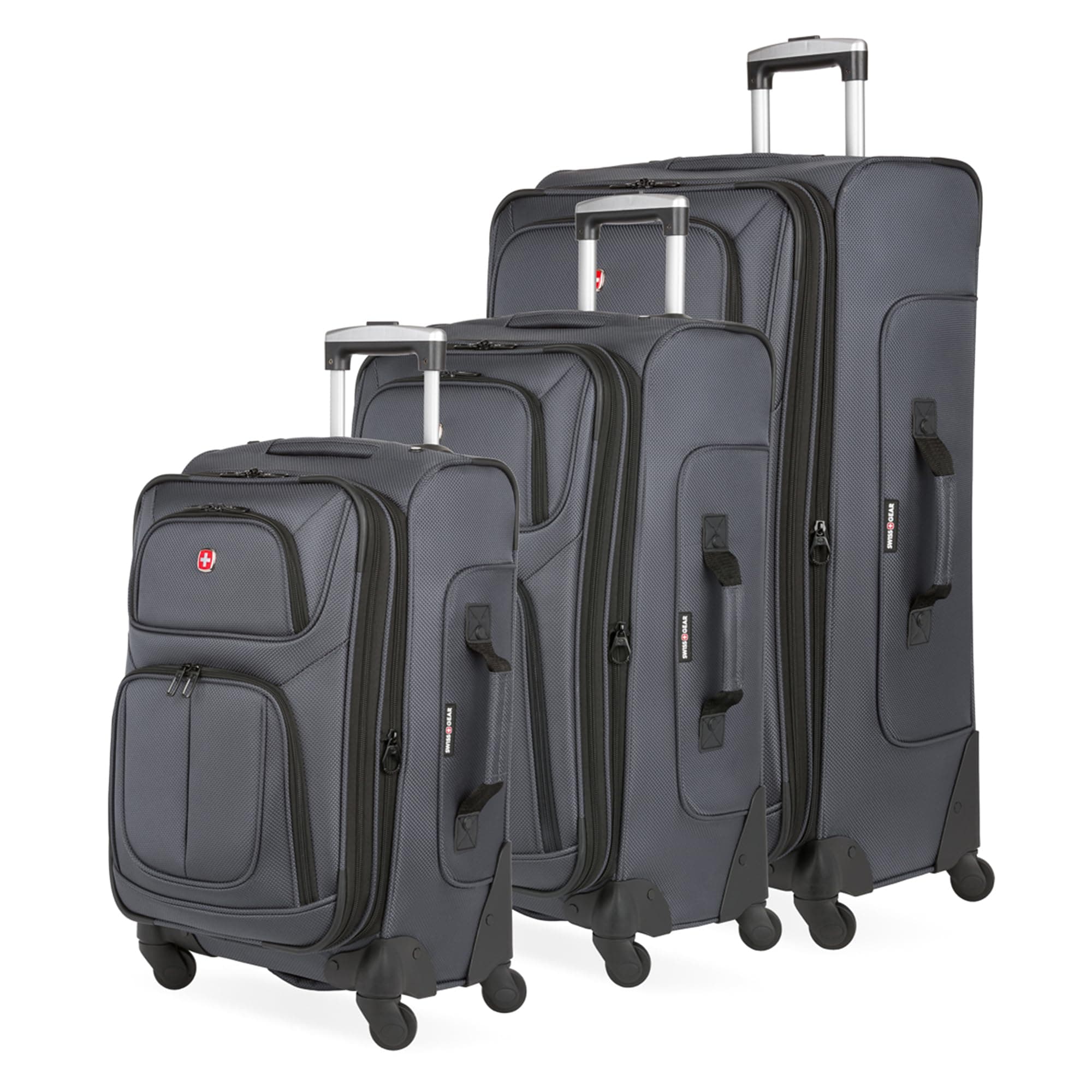 SwissGear 3 PC Spinner Suitcase Set (Dark Grey)