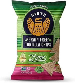 Siete Lime Grain Free Tortilla Chips, 5 oz bags (1 PACK)