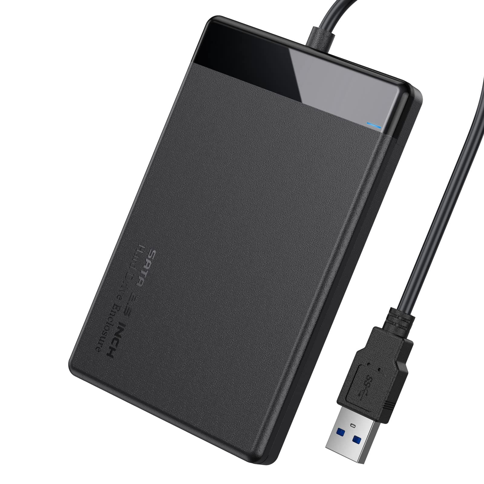 EasyULT 2.5-Inch SATA to USB 3.0 Tool-free External Hard Drive Enclosure, USB 3.0 5Gbps Support UASP, Compatible with 9.5mm & 7mm 2.5" SATA I/II/III HDD SSD, Laptop, MacBook(Black)