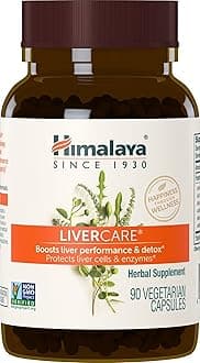 Himalaya LiverCare – Herbal Liver Support with Capers, Chicory, Arjuna & Yarrow – Promotes Detox, Bile Production & Waste Elimination – Vegan, Non-GMO, Gluten-Free 375 mg, 90 Capsules (45 Day Supply)