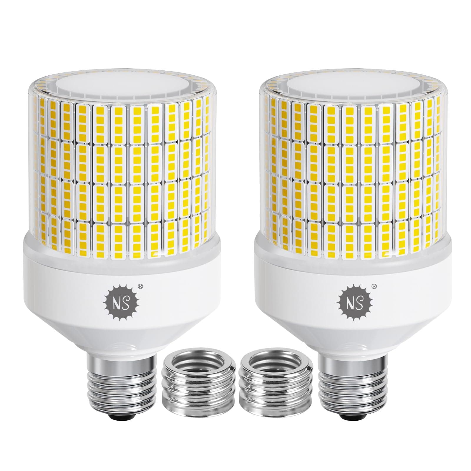 NS 700W Equivalent Led Corn Light Bulb 2 Pack 10500 Lumens 5000K Daylight White Lamp E26/E39 Medium Mogul Base 70W Large Area Lighting for Outdoor Indoor Garage Warehouse High Bay Lights