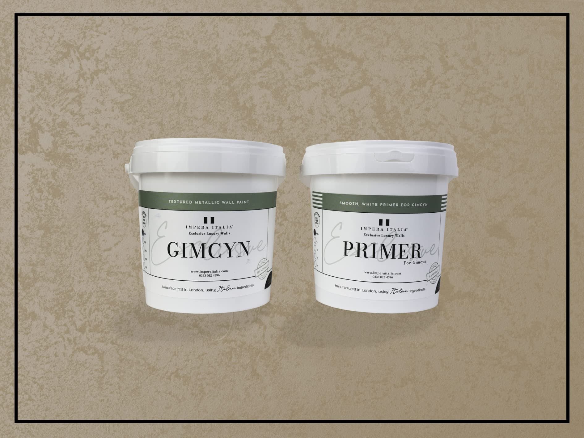 Gimcyn - Textured, Metallic Effect, Bespoke Decorative Wall Paint Bundle. Includes 1kg of Paint and 0.5L of Primer - Covers 5SQM - In Colour GREY RUTILE.