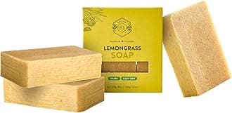 Handmade in Canada, Plant Based Cold Process Natural Bar Soap For Face And Body, With Premium Essential Oils, For Men And Women 3 Pack (Lemongrass)