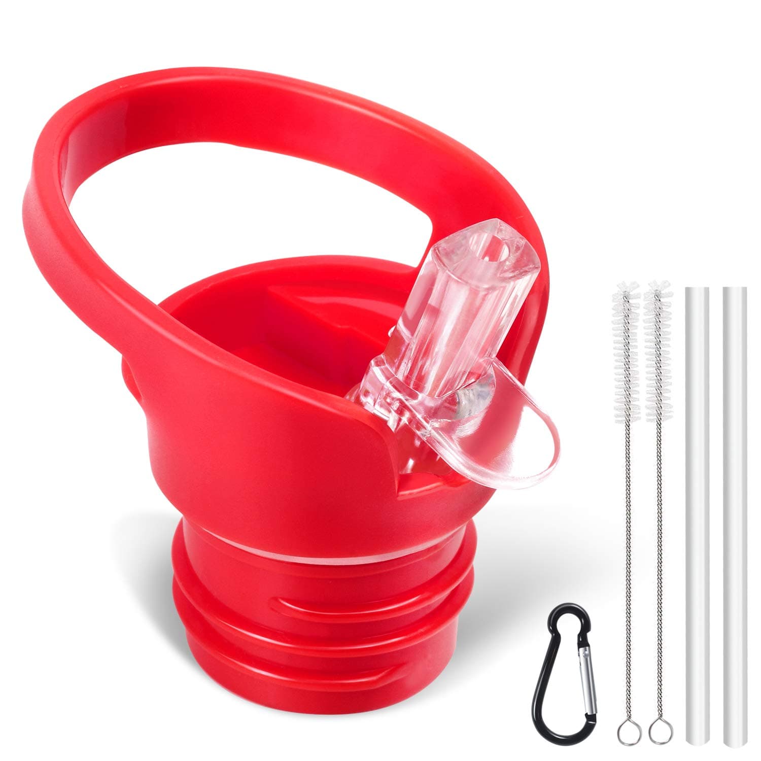 Morla Standard Size Straw Lid for Hydro Standard Size Flask Water Bottle,Fit Most of Brand Ascent Bottle.Red