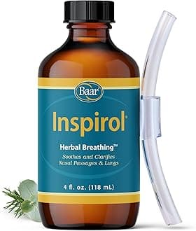 Baar Products - Inspirol Herbal Breathing - Aromatherapy Product - Herbal Antiseptic - Clears Congestion, Opens Sinuses, Alleviates Nasal Drip - Allergy Relief - Includes One Tube - 4 oz