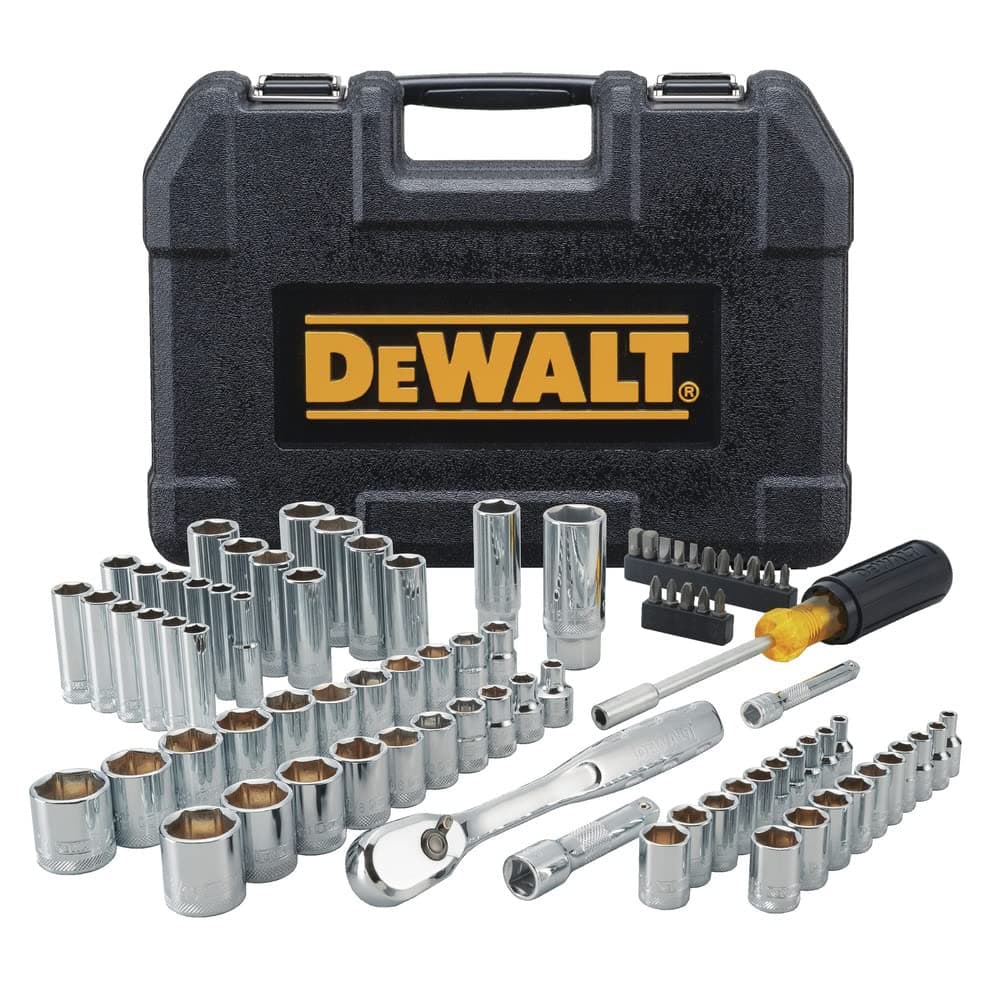 Mechanics Tool Set, Includes Ratchets, Drill Bits and Anti-Slip Screwdriver, 84 Piece (DWMT81531)