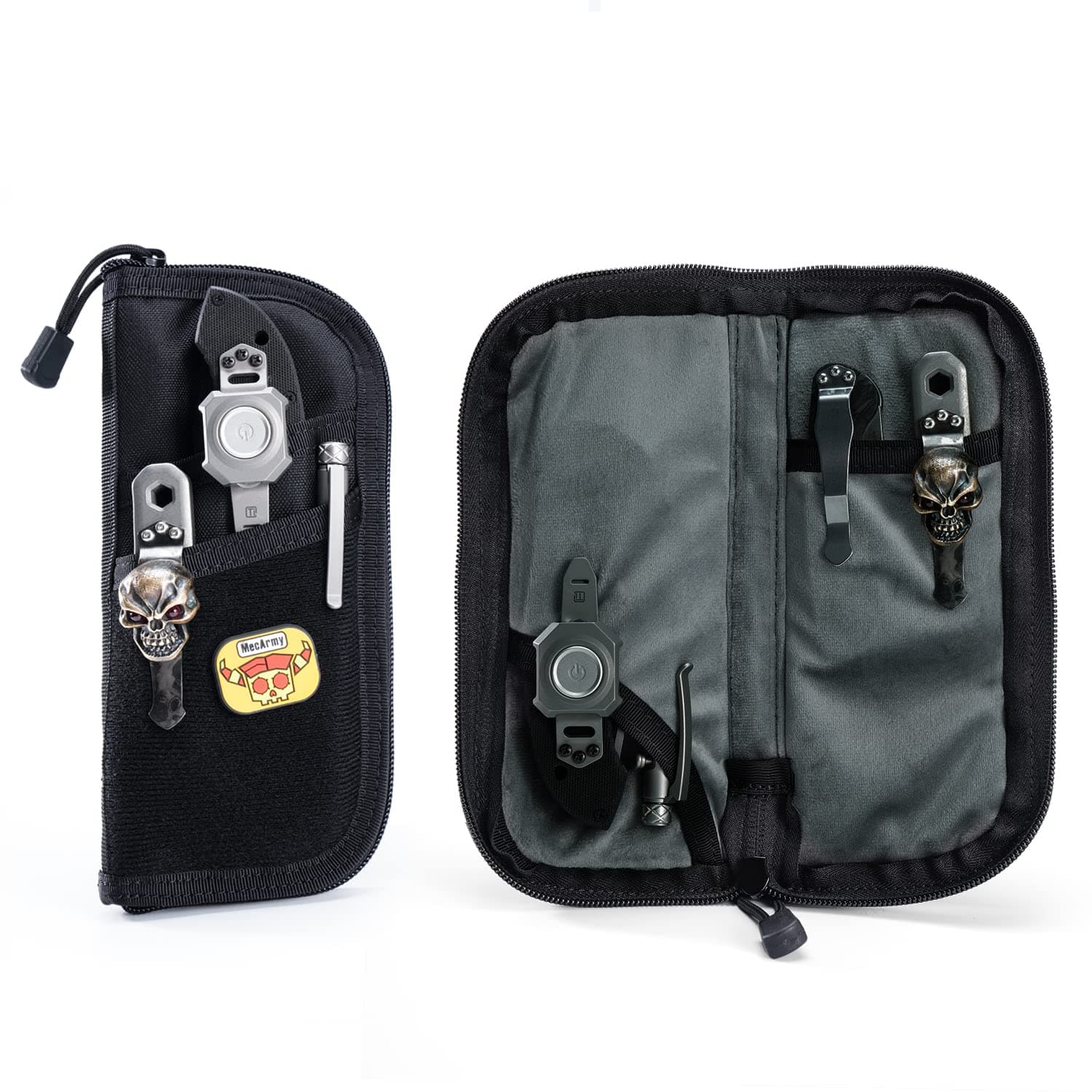 VE7 Tool Pouch, Tool Pocket Organizer for Men, Small EDC Pouch with 4 Pockets, Utility Long EDC Organizer Pouch with DIY Patches Area, Best Protection Bag for Your EDC Gears