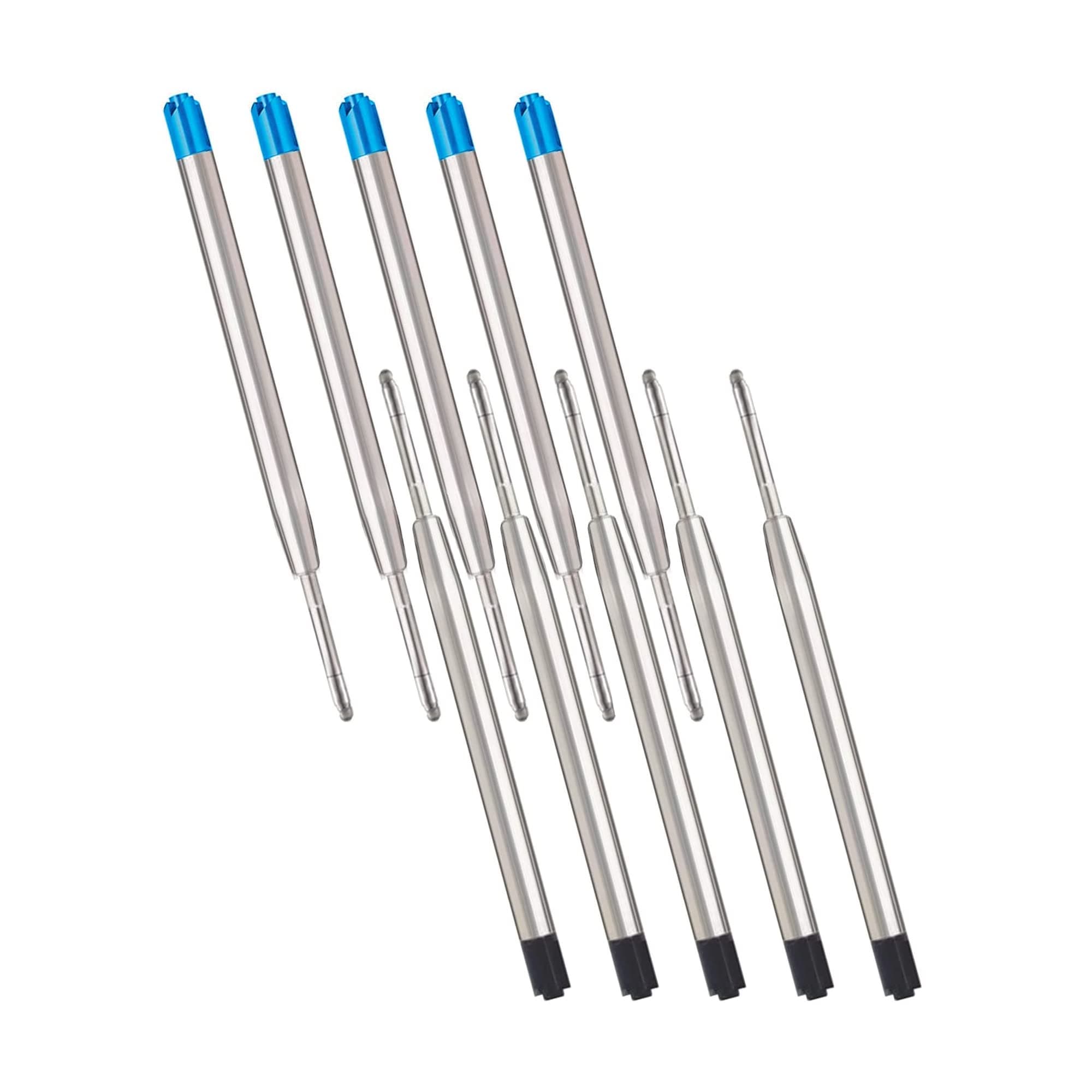 10 Parker Ballpoint Pen Refills, G2 Format - 5 Blue + 5 Black