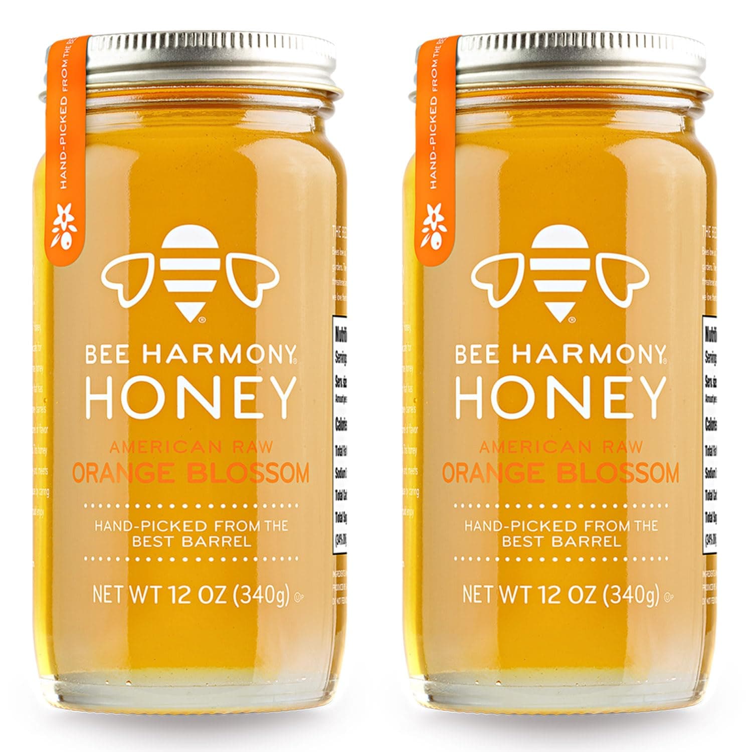 Orange Blossom Raw Honey, 12 OZ (Pack of 2), from California