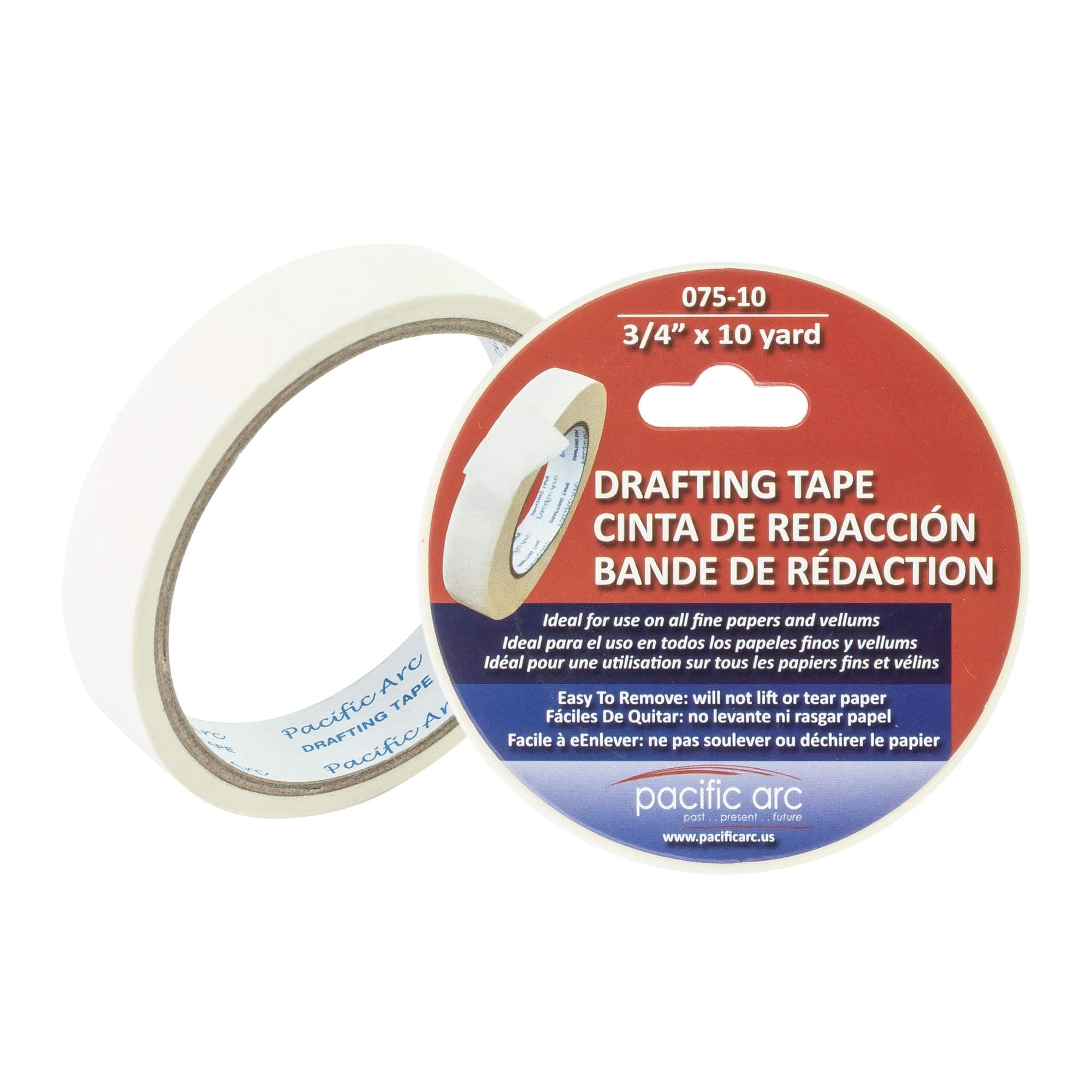 Pacific Arc Drafting Tape, 3/4 in. x 10 yd. roll. Multiple Uses and Surfaces. Easy Removal, Residue Free. Office, Drafting, Painting, Art or Home use.