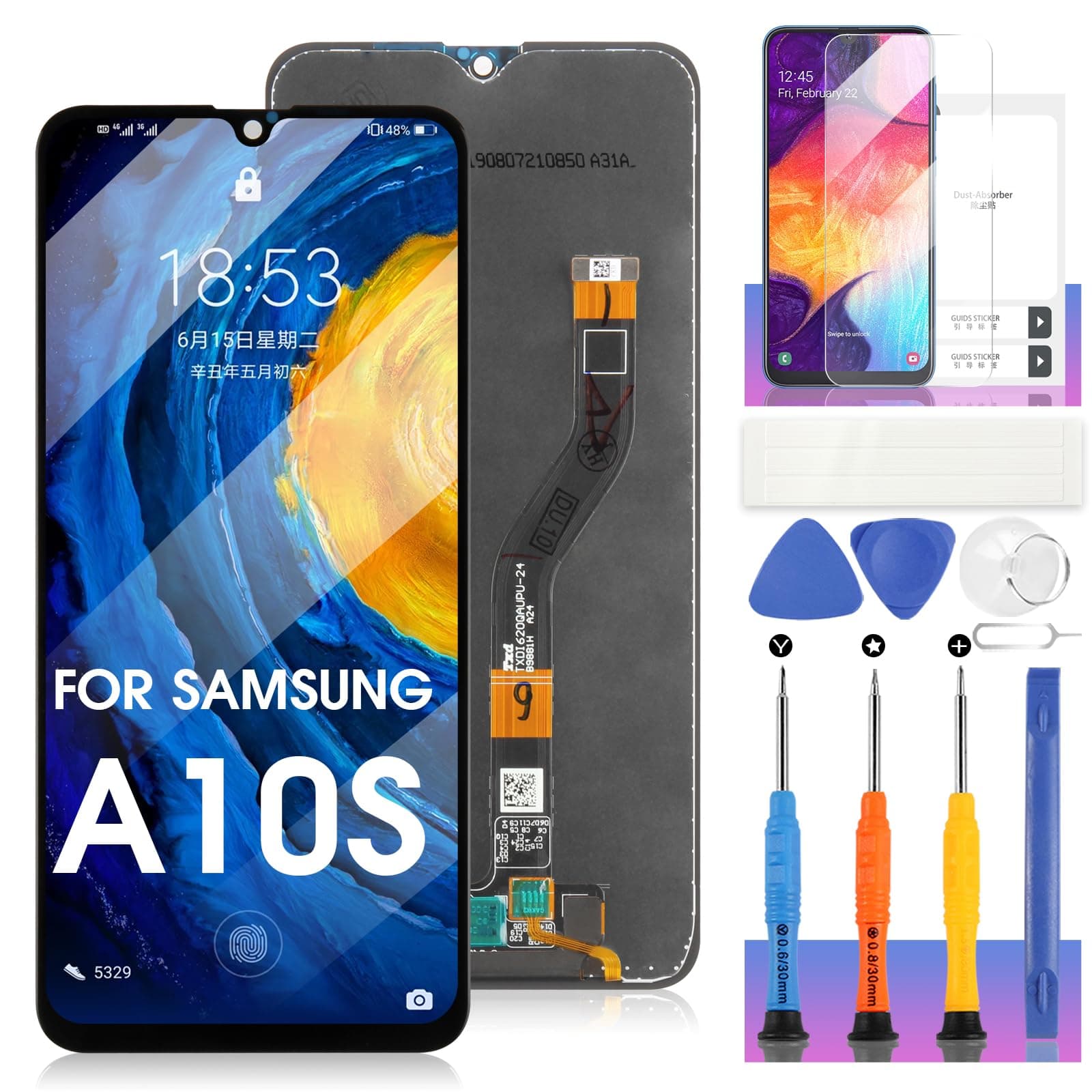 for Samsung Galaxy A10s Screen Replacement for Galaxy A10S LCD for Samsung A10S Display for SM-A107F SM-A107M Touch Screen Digitizer Replacement Assembly Repair Part