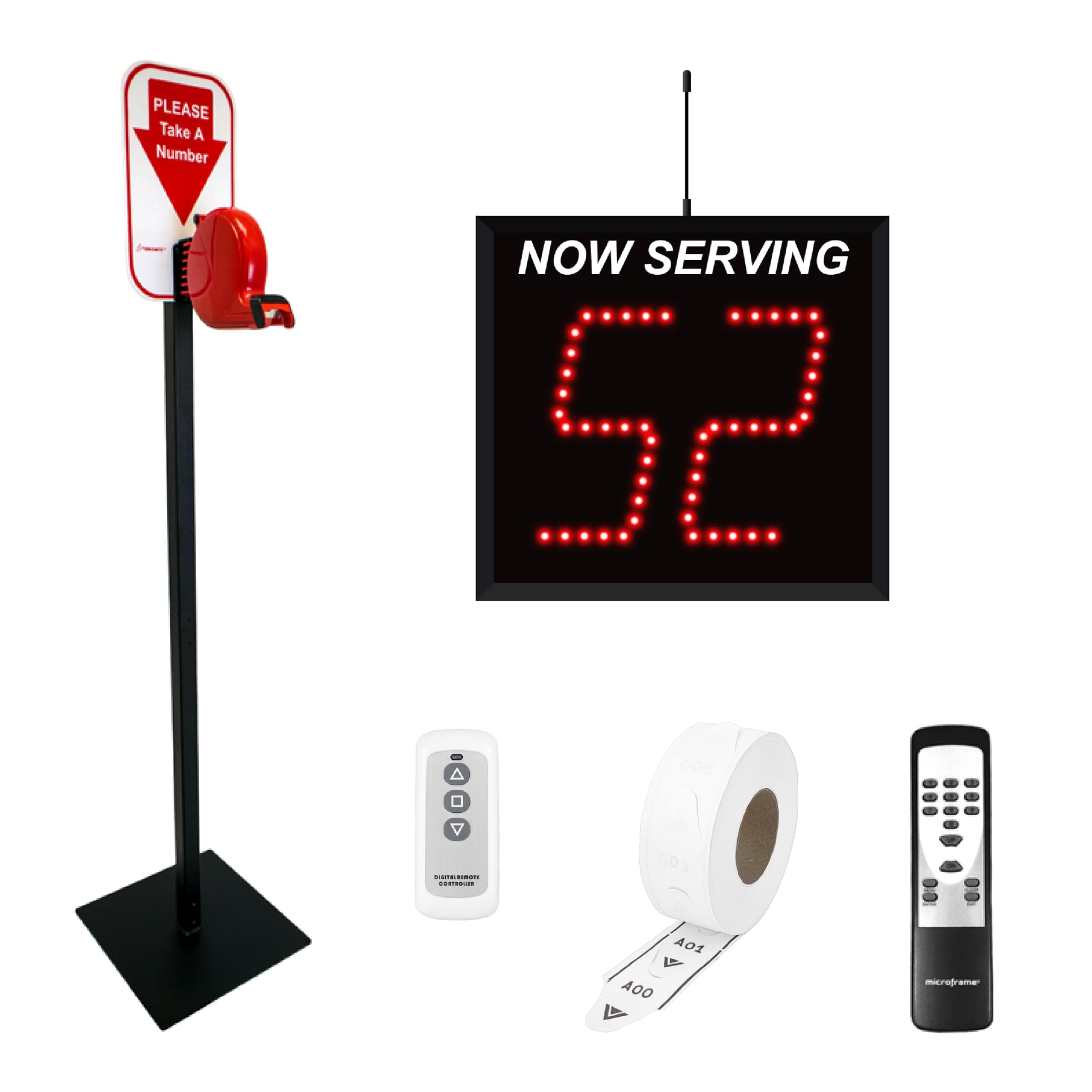 2-Digit Wireless Take A Number System with Floor Dispenser