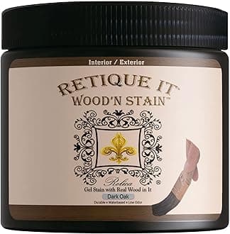 Retique It Wood'n Stain - Liquid Wood Gel Stain Interior/Exterior (16 oz (Pint), 35 Dark Oak)