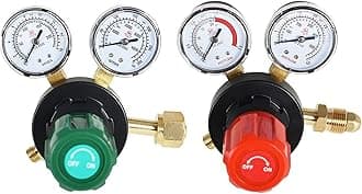findmall CGA 540 Oxygen CGA 510 Acetylene Regulator for Welding Gas Gauge