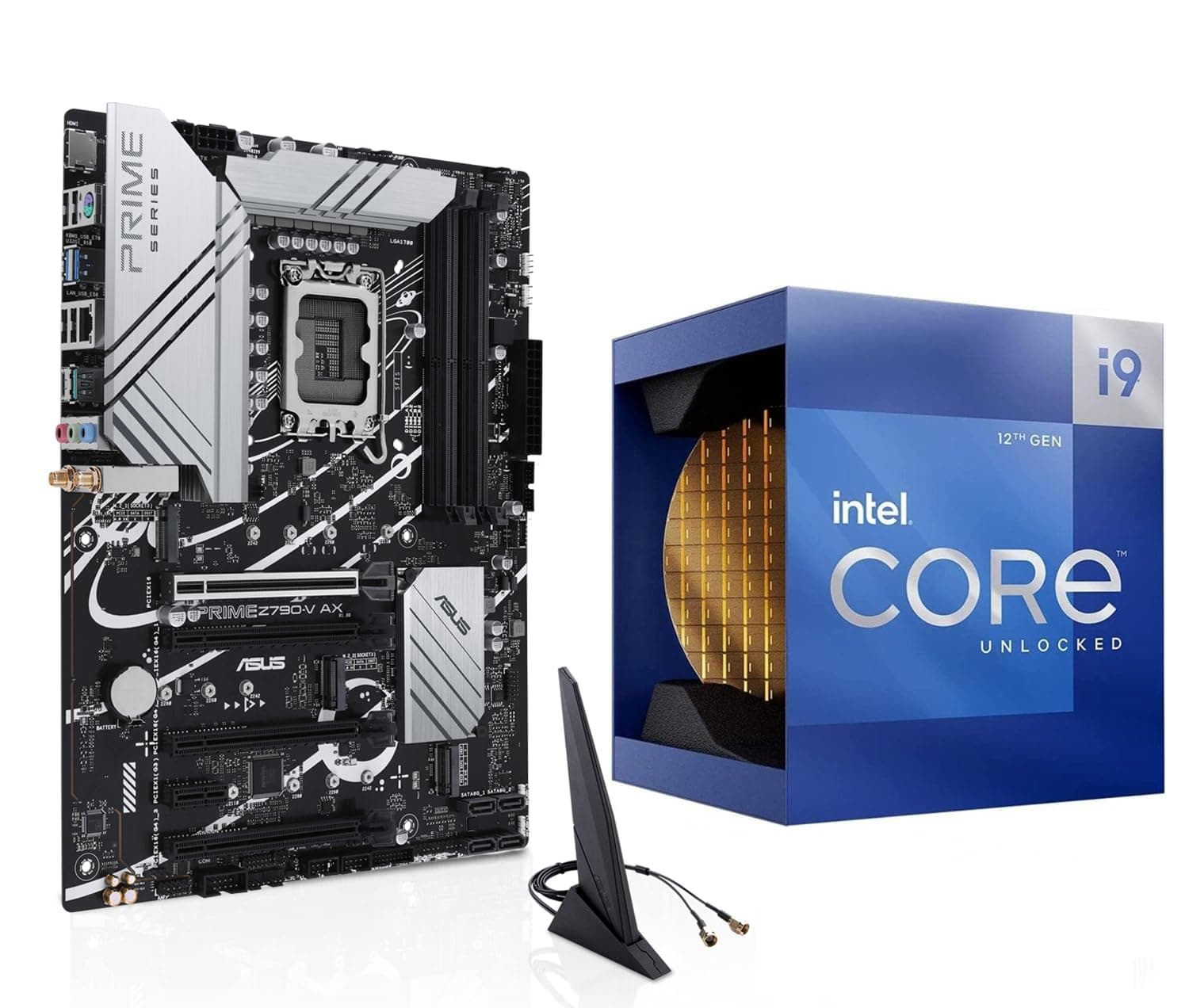 INLANDCPU Motherboard - Intel Core i9-12900K Desktop Processor 16 (8P+8E) Cores up to 5.2 GHz with Integrated Graphics with ASUS Prime Z790-V AX WiFi DDR5 Motherboard