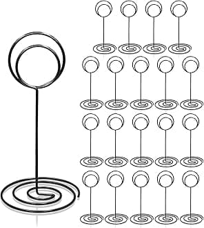 Table Number Holders 20Pcs - 3.35 Inch Place Card Holder Table Number Stands for Wedding Party Graduation Reception Restaurant Home Centerpiece Decorations Office Memo Photo (Black)