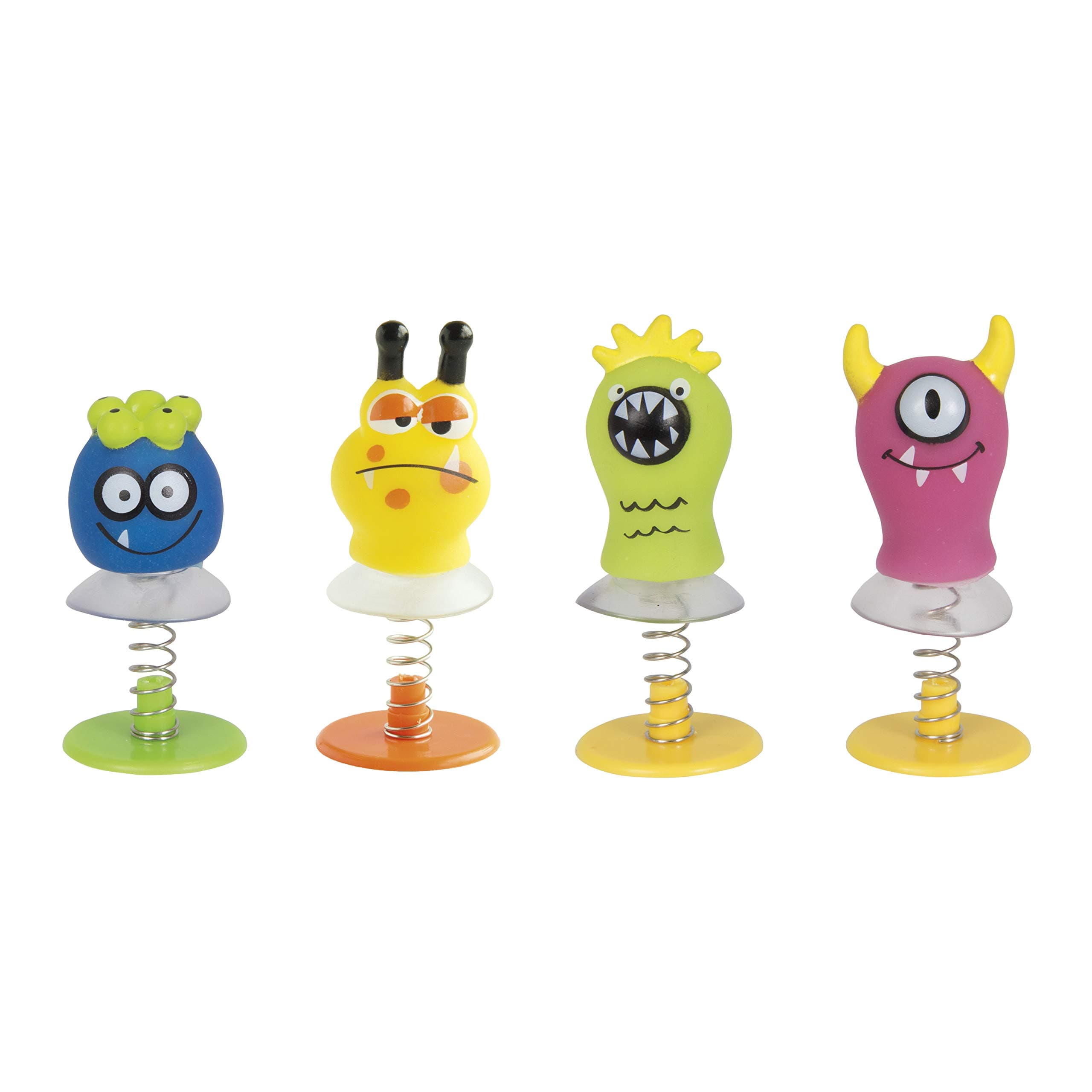 Cute Monsters Spring Pop Up Toys, 4-Pieces, Assorted