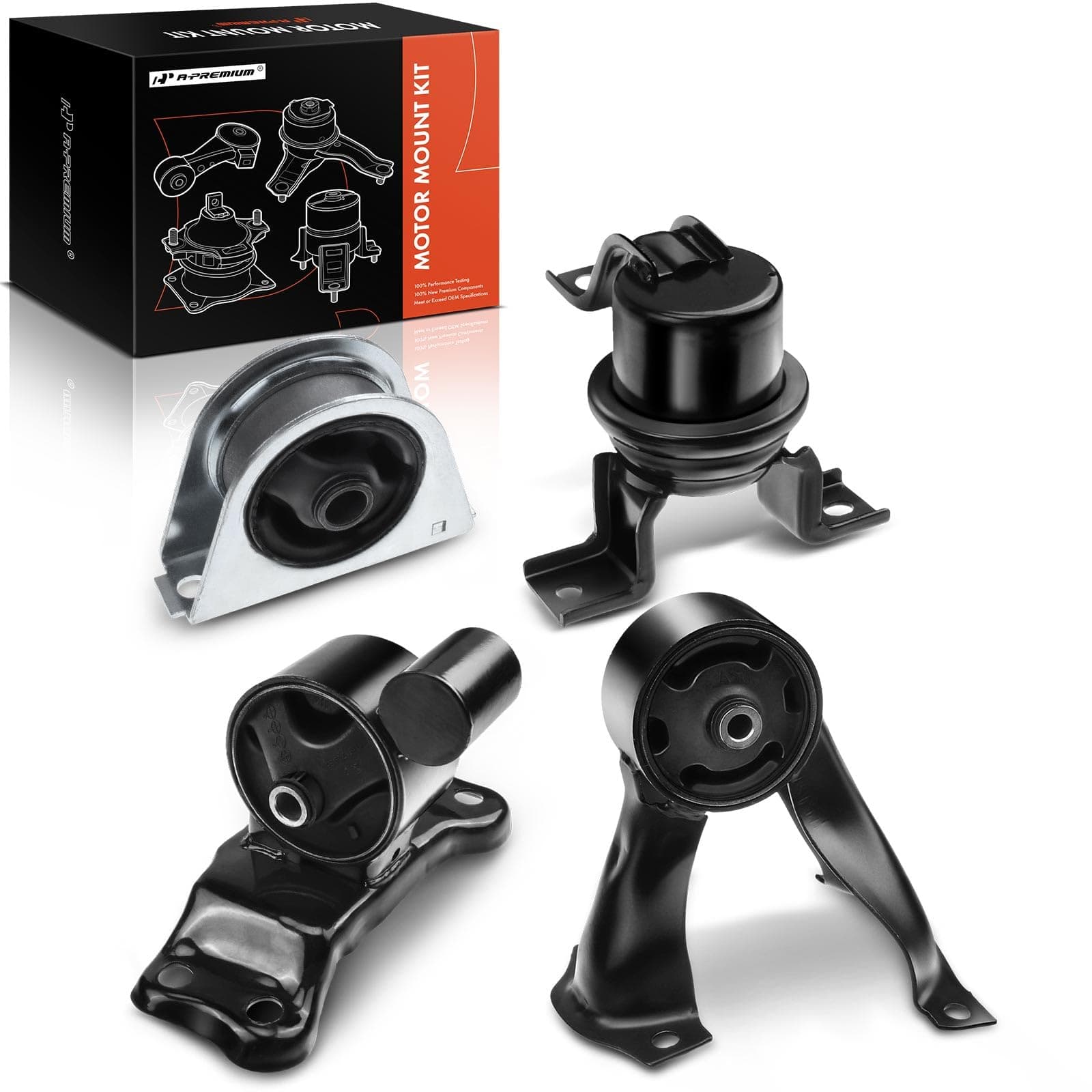 A-Premium 4PCS Engine Motor Mount and Transmission Mount Set Compatible with Mitsubishi Lancer 2002 2003 2004 2005 2006 2007 L4 2.0L, Manual Transmission