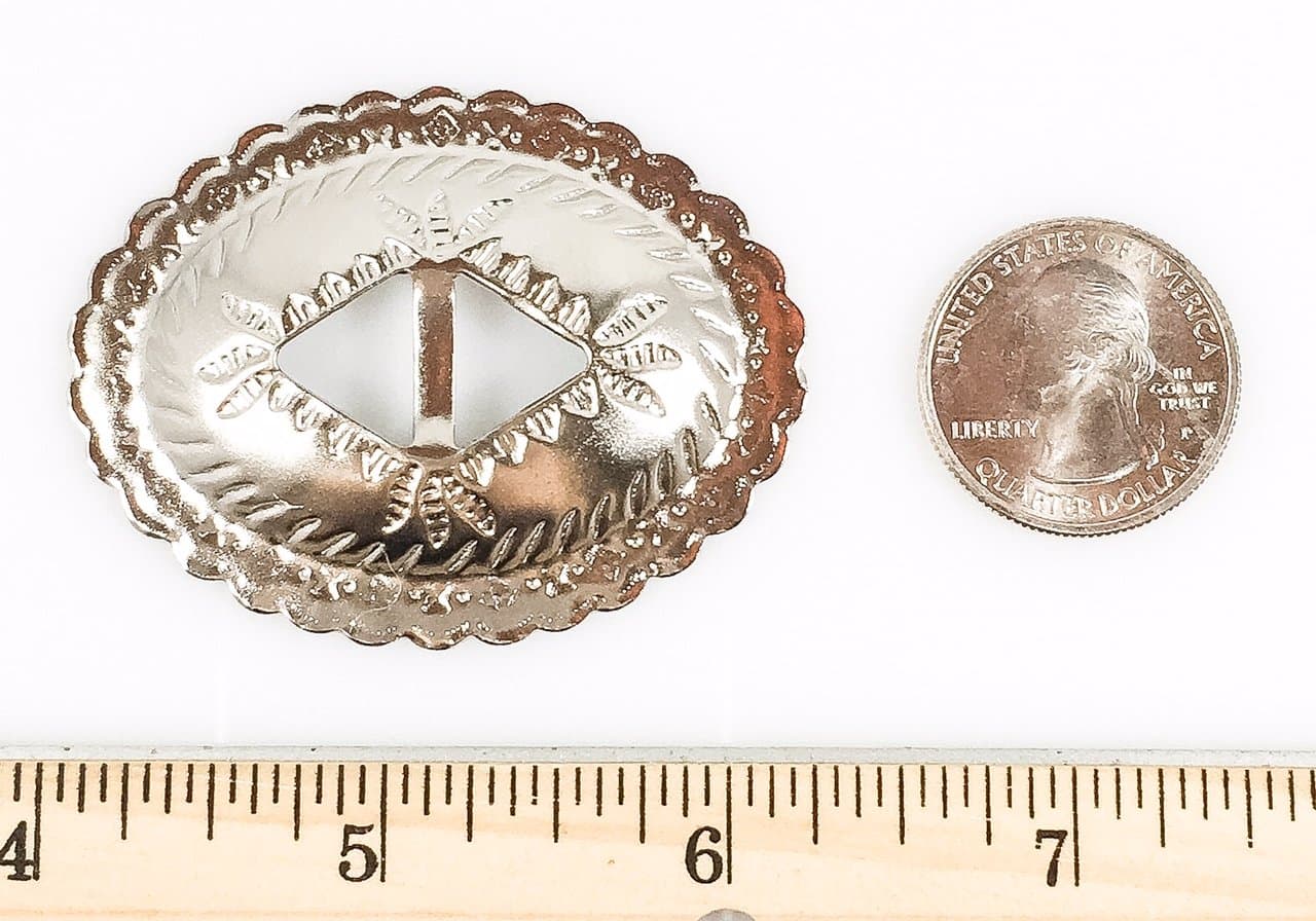 Dangerous Threads Conchos 2" x 1 1/2" Oval Classic Western Design Silver 12 Pieces #50771