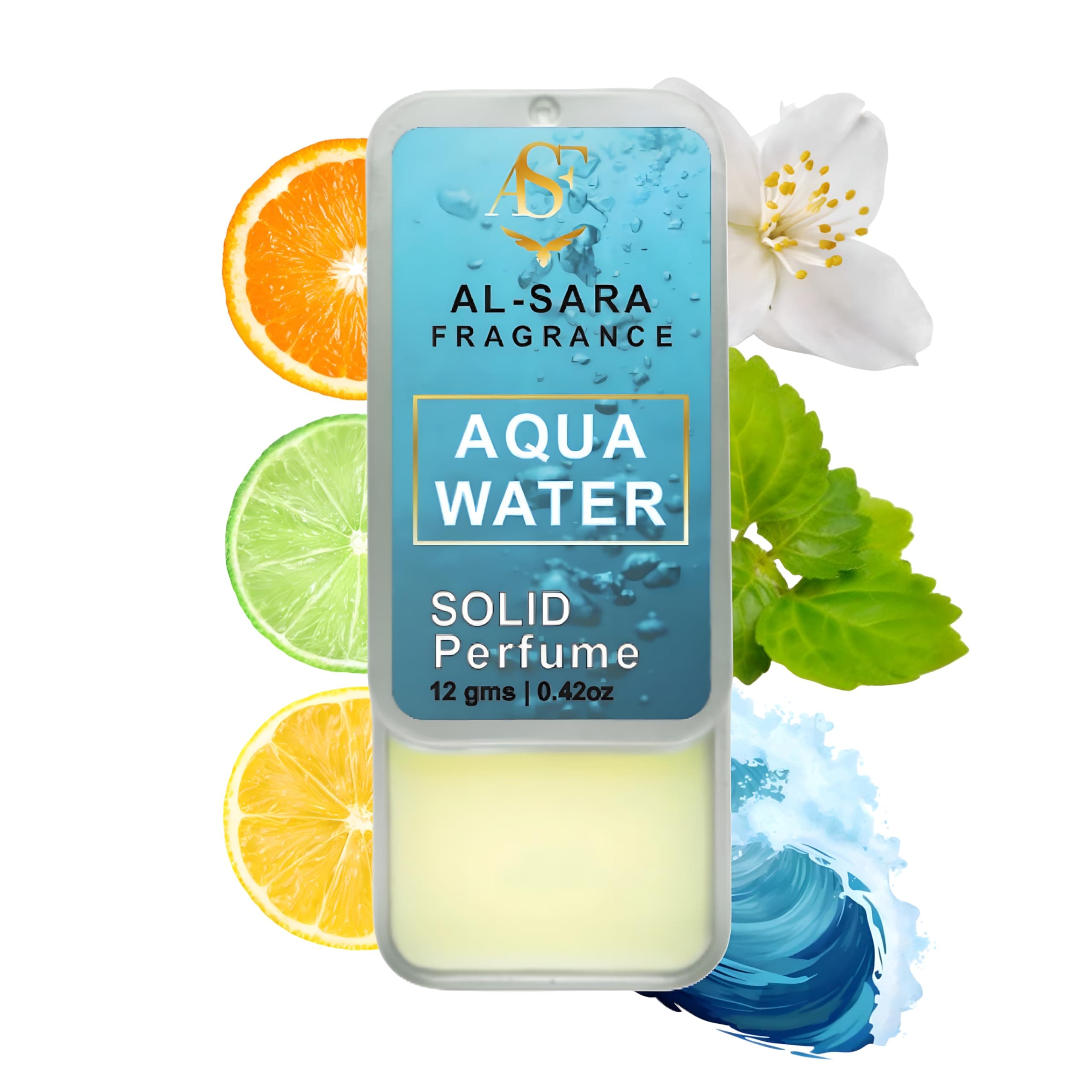 Aqua Water Solid Perfume | Alcohol-Free, Long-Lasting Fresh Aquatic Fragrance | 10g Non-Greasy Solid Perfume for Men & Women | Clean, Crisp & Invigorating Scent