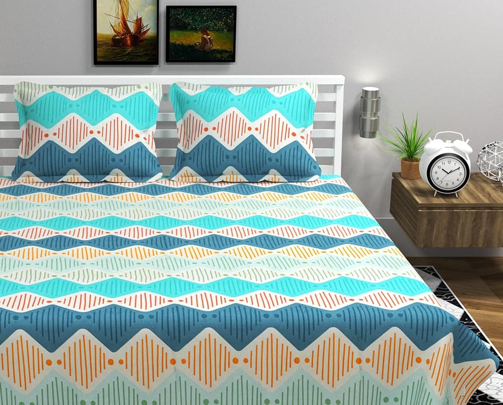 BSB HOME Kingston Collection Super King Size Bedsheets with 2 King Size Pillow Covers| Luxury Soft Sheets (3pcs Set) |108x108 inches, Multicolour