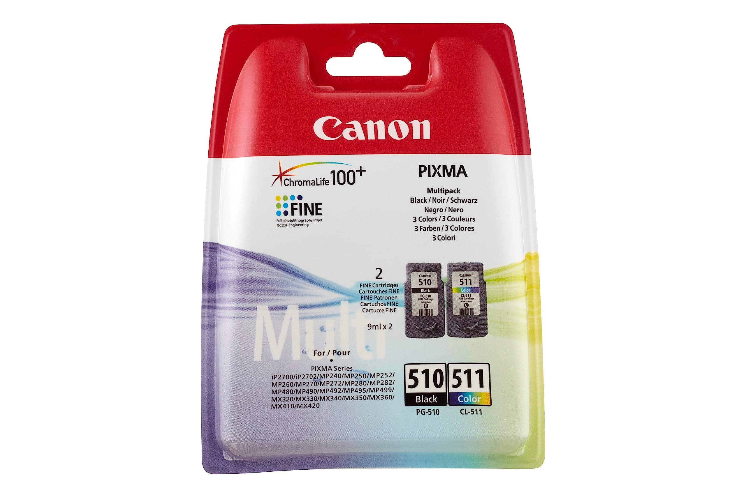 PG510/ CL511 Ink Cartridges - Black/Colour, Medium