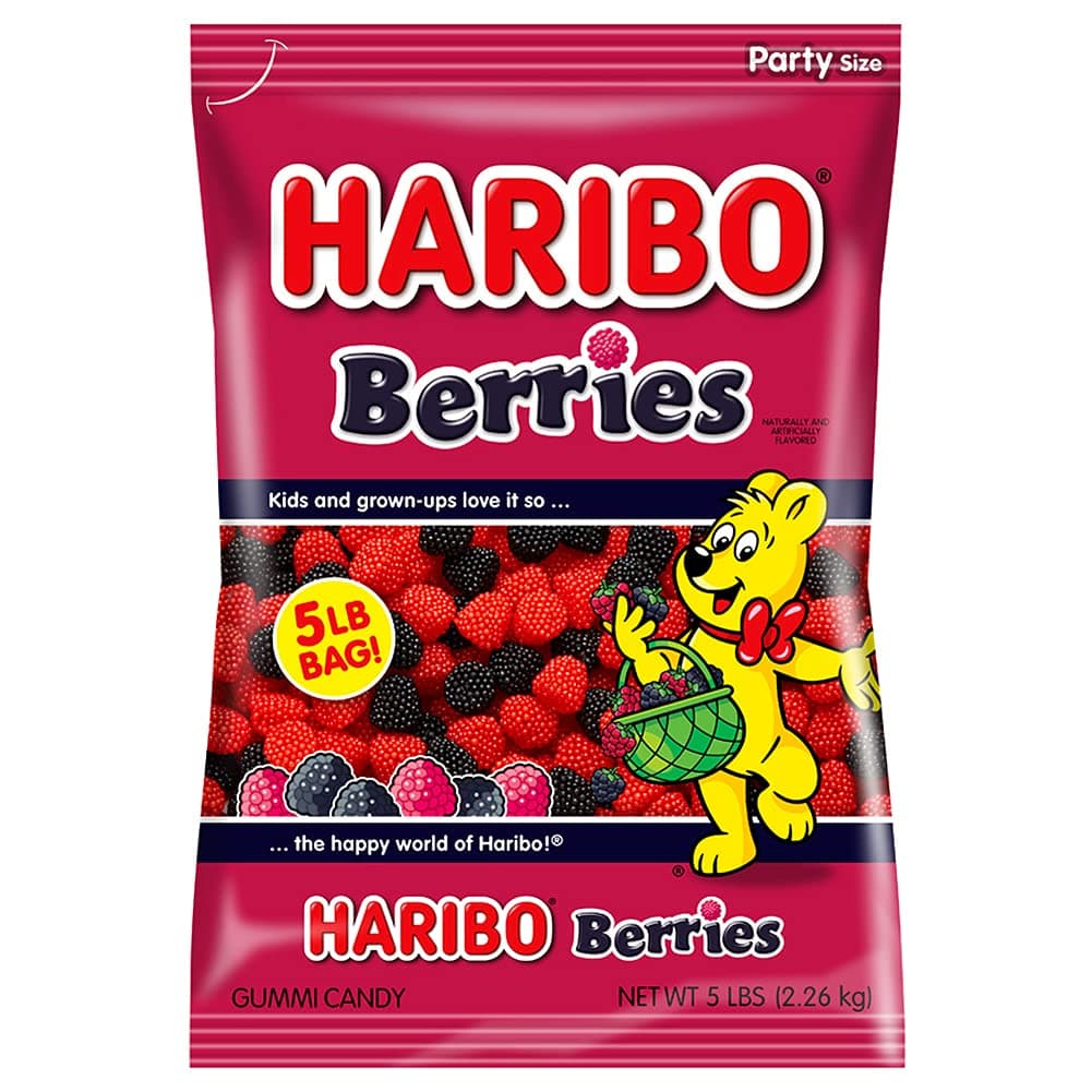 HARIBO Gummi Candy, Berries, 5 lb. Bag