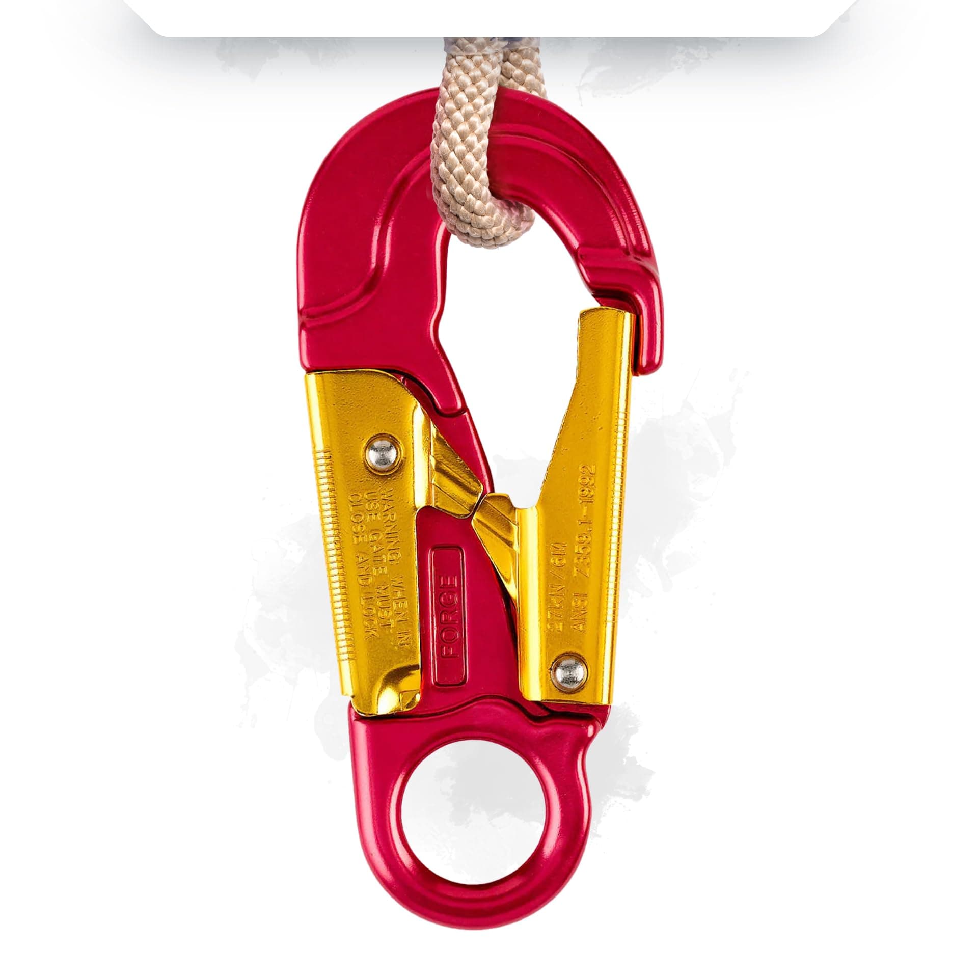 Forged Aluminum Snaphook - Double Action Self Locking Gate, Captive Eye 27 kN - Red-Snaphook- Aluminum Snap Hook Hardware
