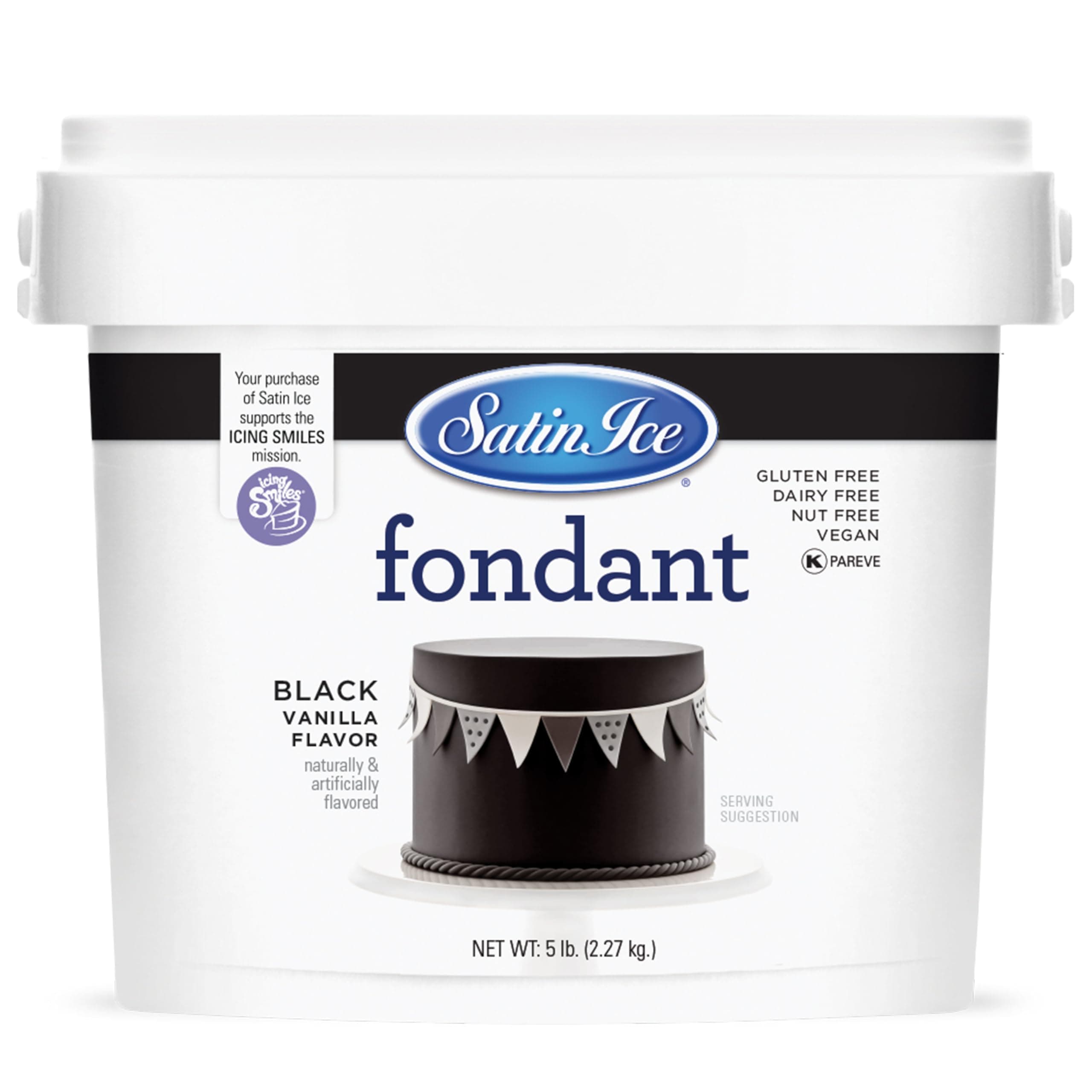 Satin Ice Fondant for Cake Decorating, Black (5 Pound)