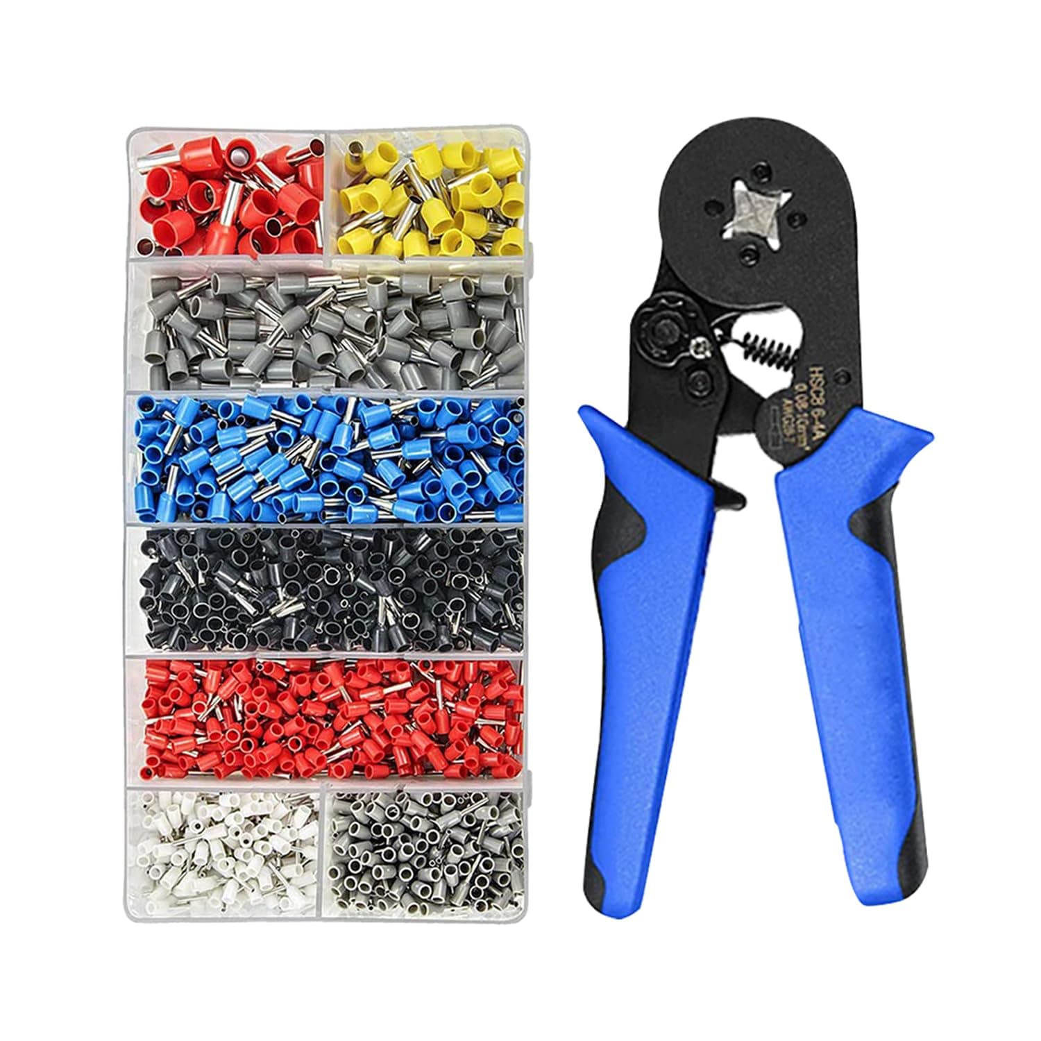 Crimping Tool Kit - Crimper Plier with 1200 pcs Wire Ferrules and Wire Terminal (0.08-10mm²)